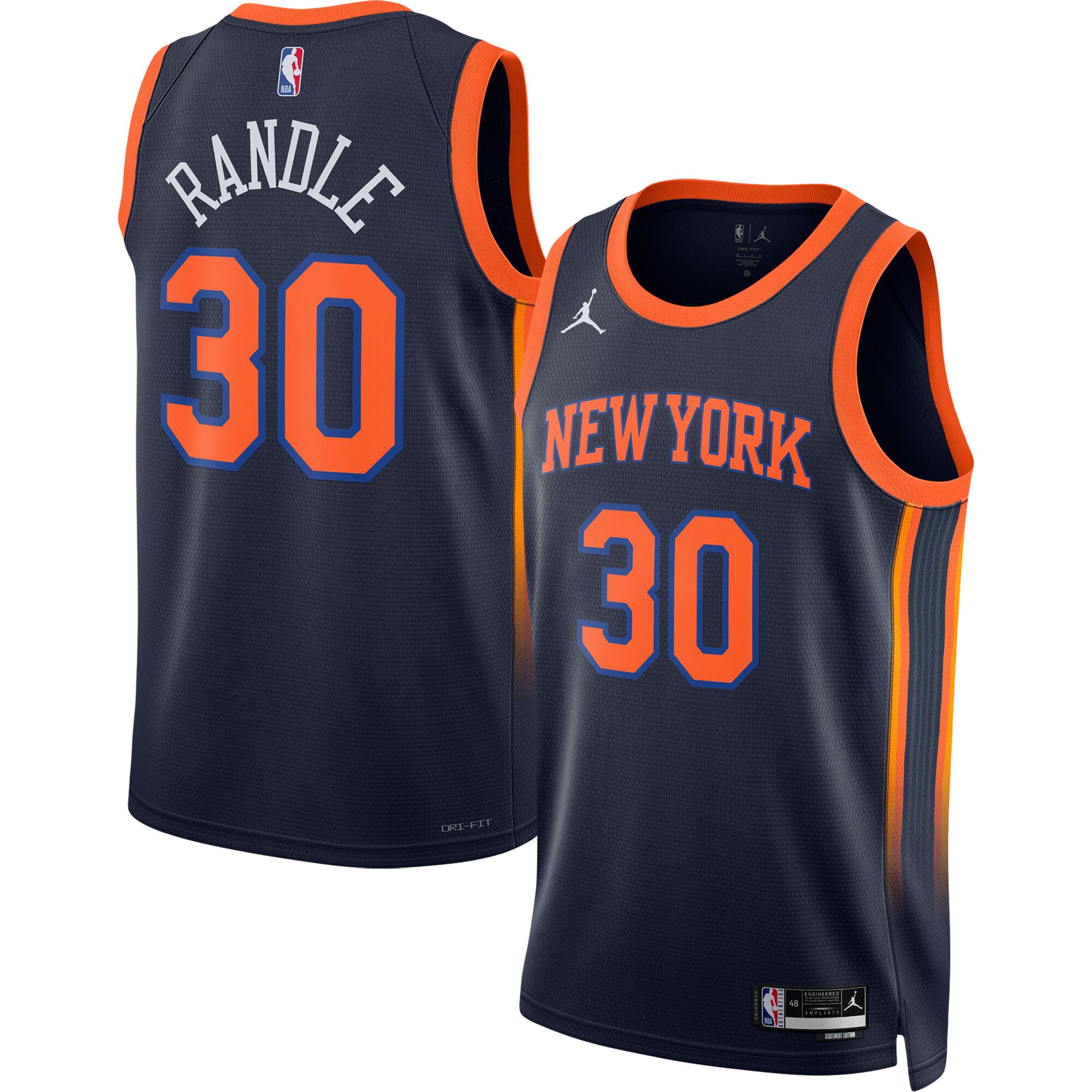 Julius Randle 2022/23 New York Knicks  Unisex Swingman Jersey - Statement Edition - Navy