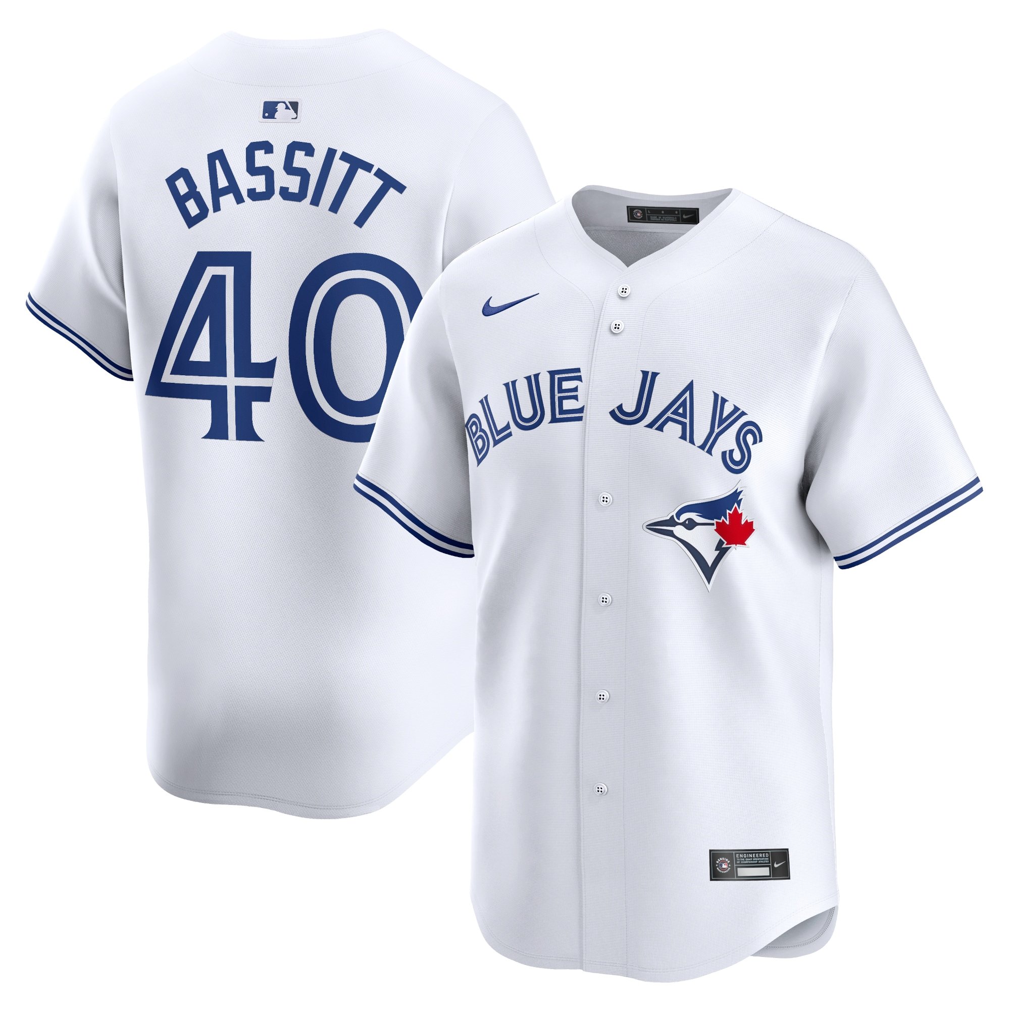 Men's Toronto Blue Jays Chris Bassitt  White Home Limited Player Jersey
