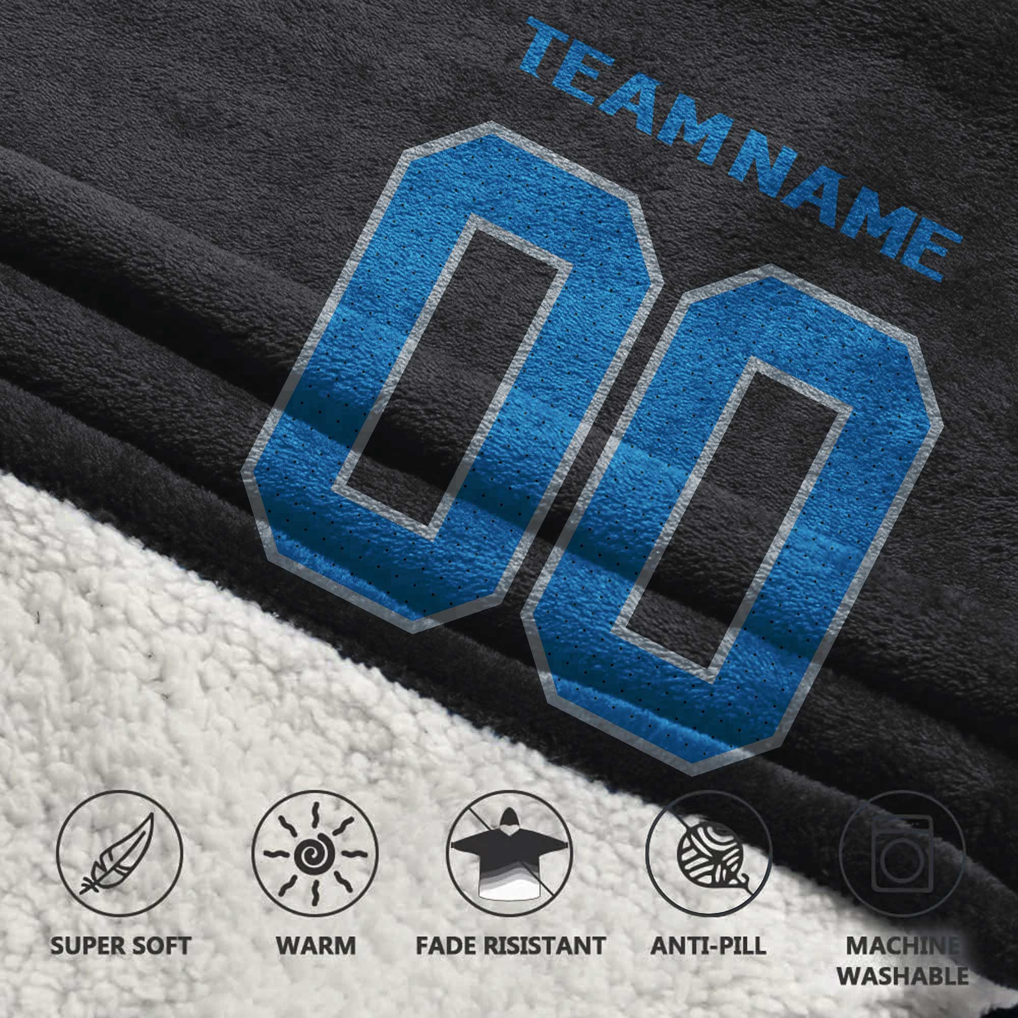 Adult Custom Blanket Hoodie Detroit Inspired Color
