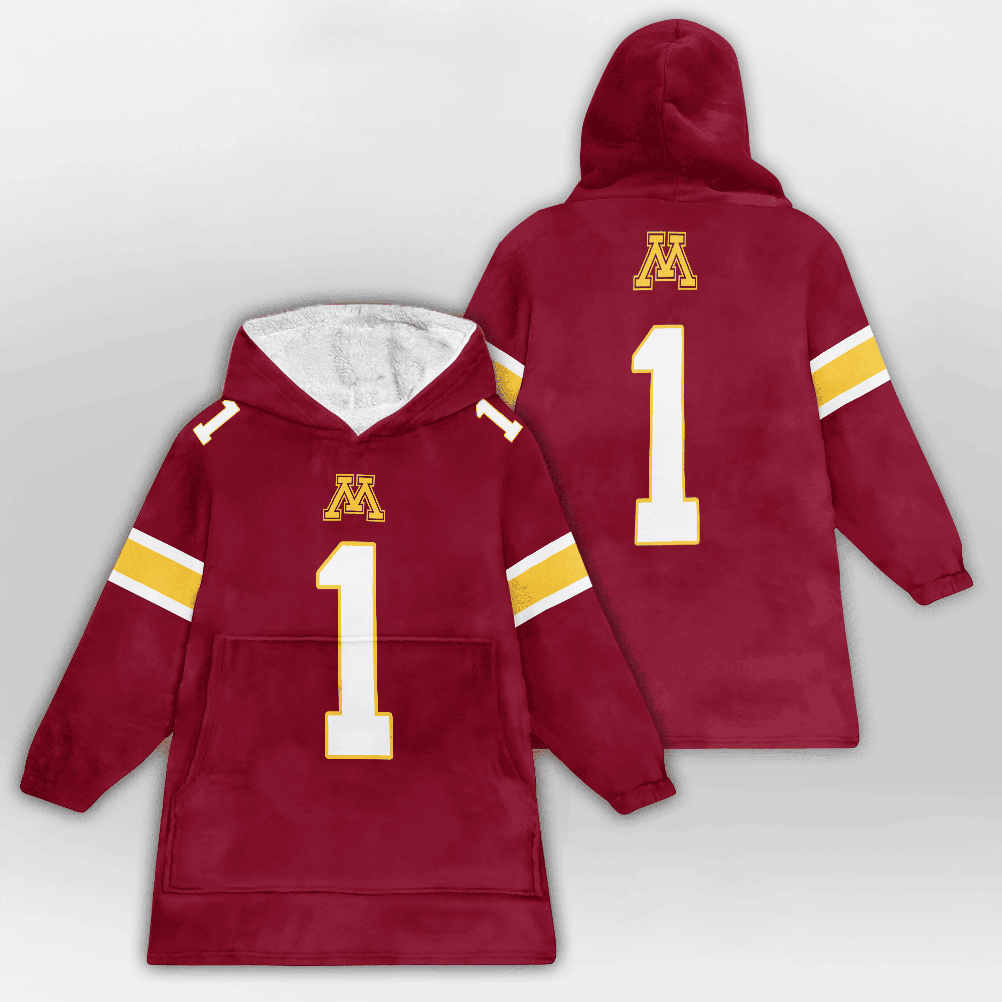 Kid 1 Minnesota Football Unisex Blanket Hoodie