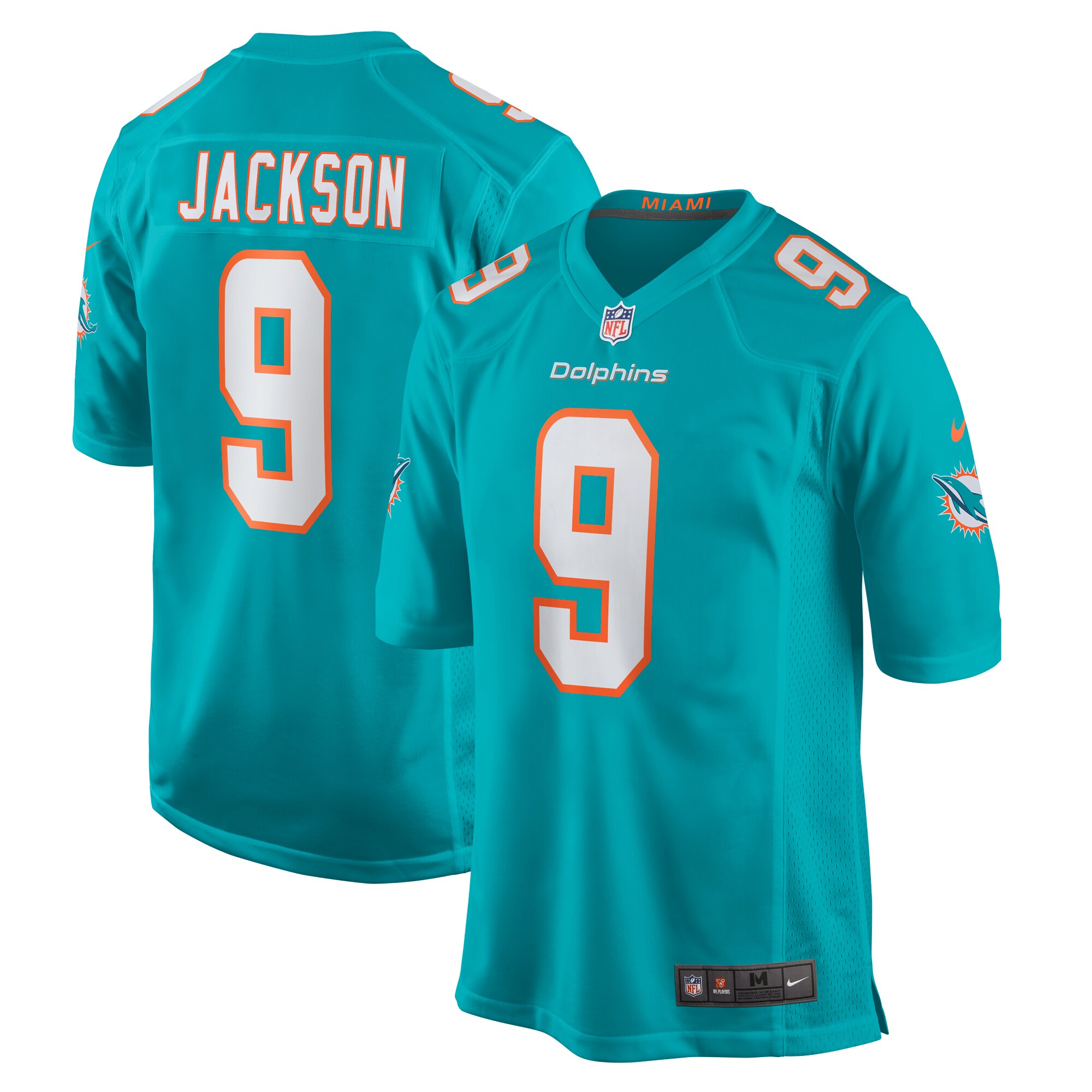 Calvin Jackson Miami Dolphins  Home Game Player Jersey - Aqua