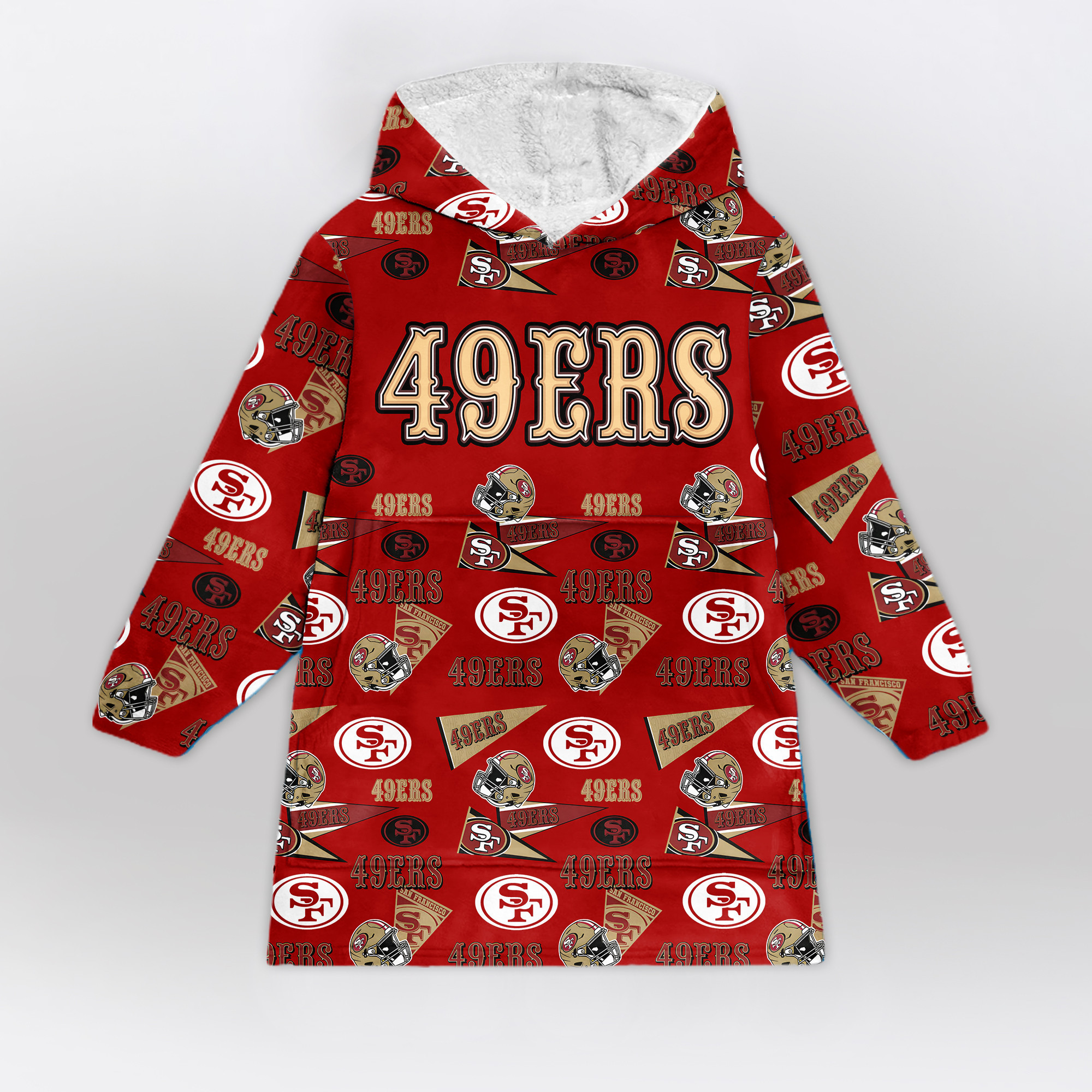 Adult San Francisco 49ers Football Unisex Blanket Hoodie