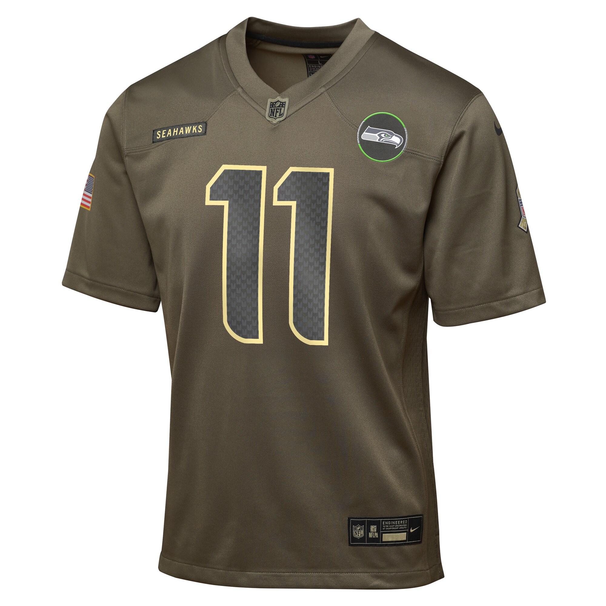 Youth Seattle Seahawks Jaxon Smith-Njigba Olive 2025 Salute to Service Game Jersey