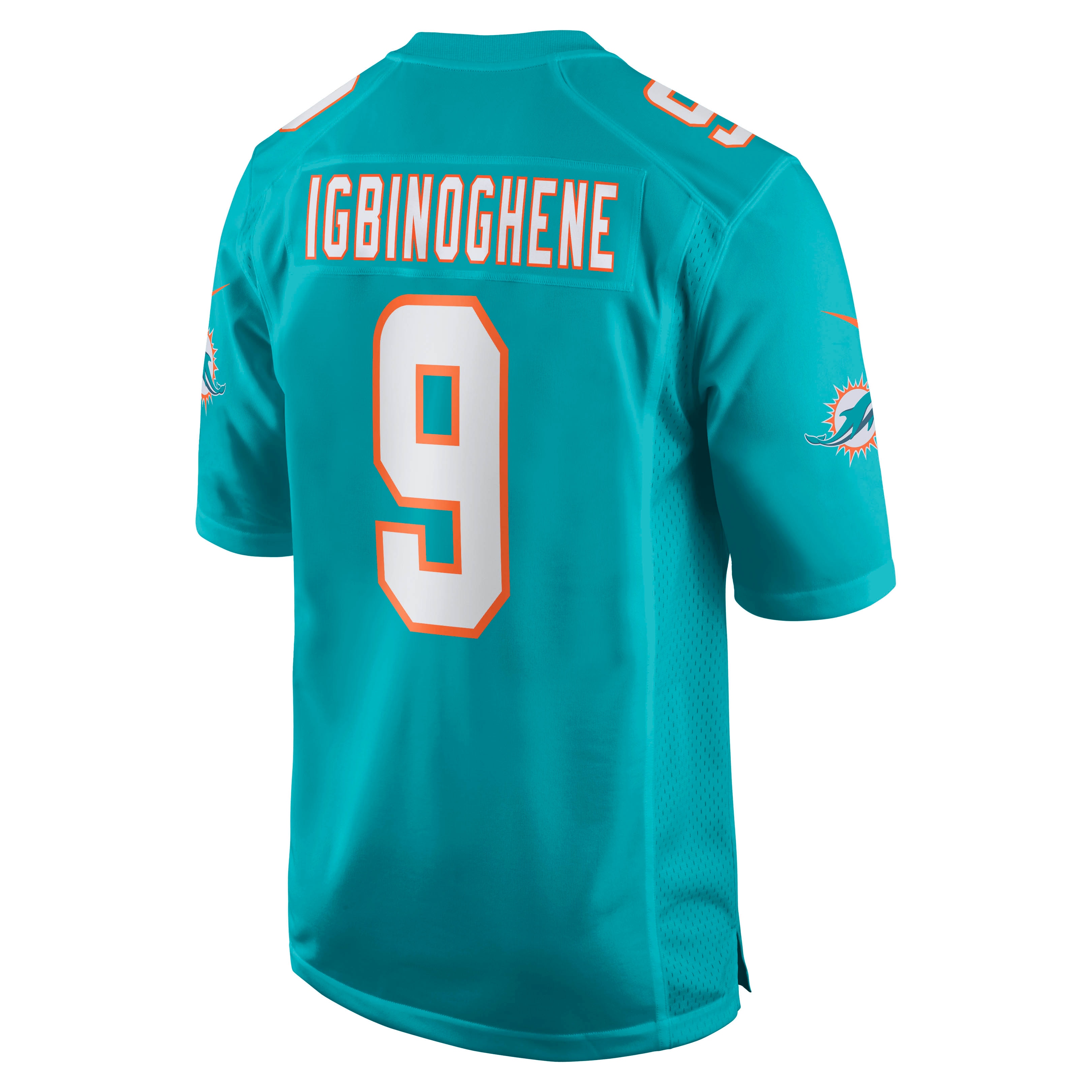 Noah Igbinoghene Miami Dolphins  Game Player Jersey - Aqua