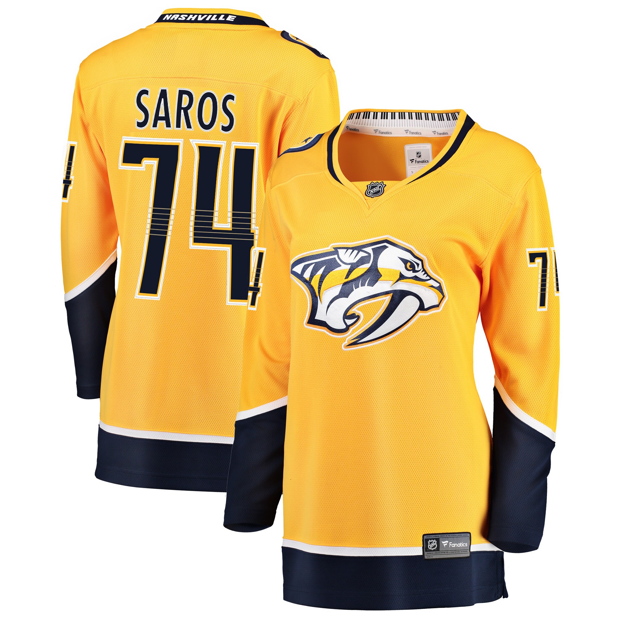 Juuse Saros Nashville Predators Women's Breakaway Player Jersey - Gold