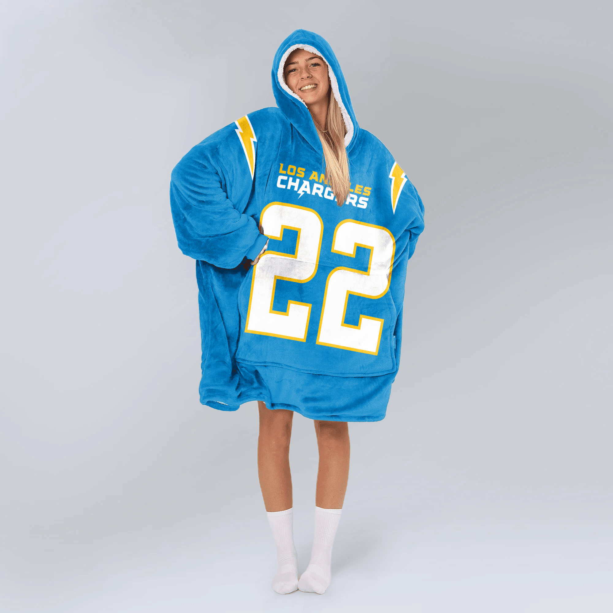 Adult 22 Los Angeles C Football Unisex Blanket Hoodie