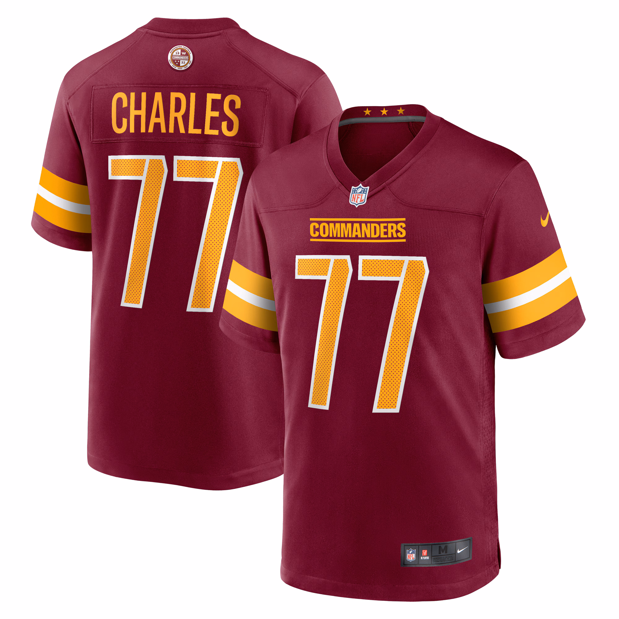 Saahdiq Charles Washington Commanders  Game Jersey -  Burgundy