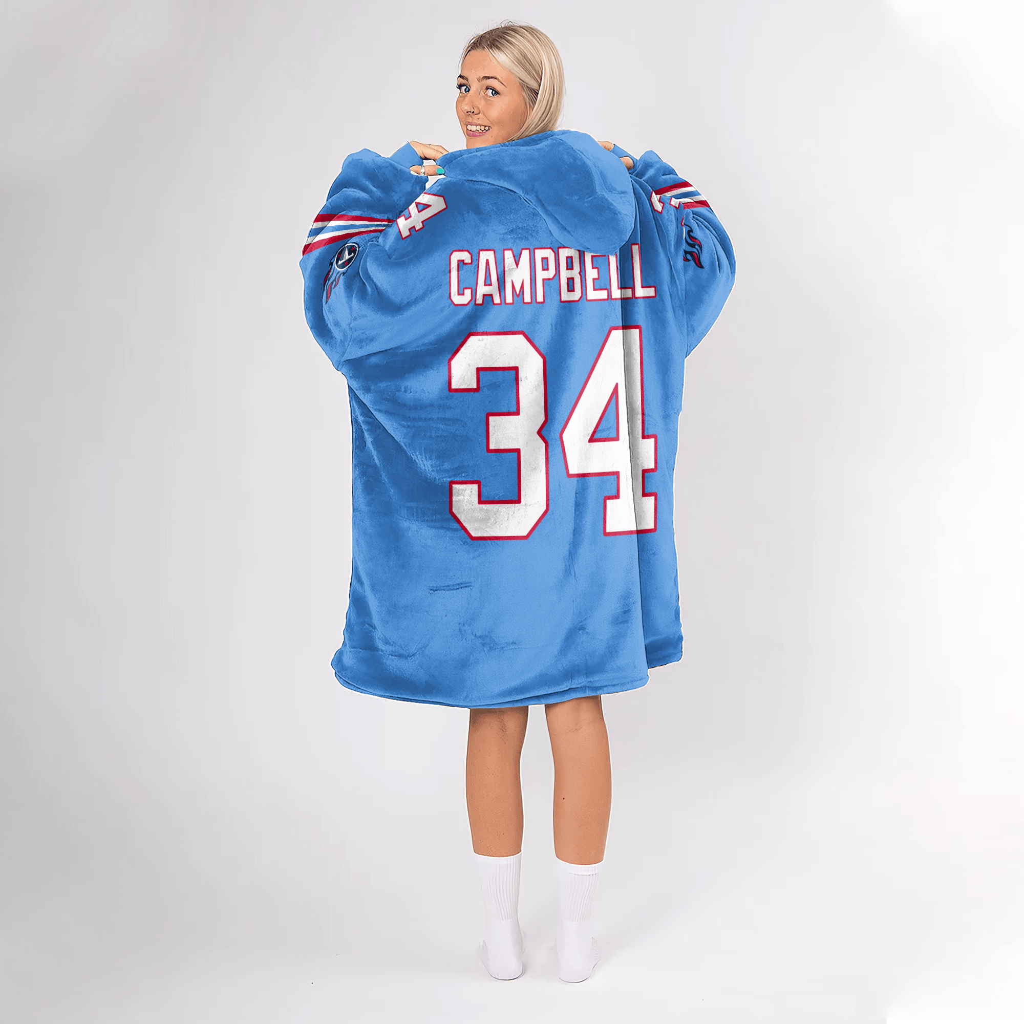 Adult E.C 34 Tennessee Football Unisex Blanket Hoodie