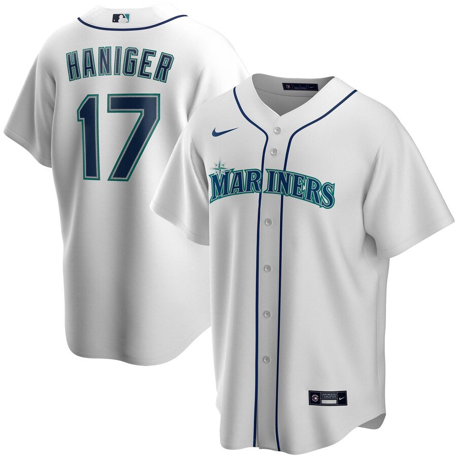 Men's  Seattle Mariners #17 Mitch Haniger White Home 2020 MLB Jersey
