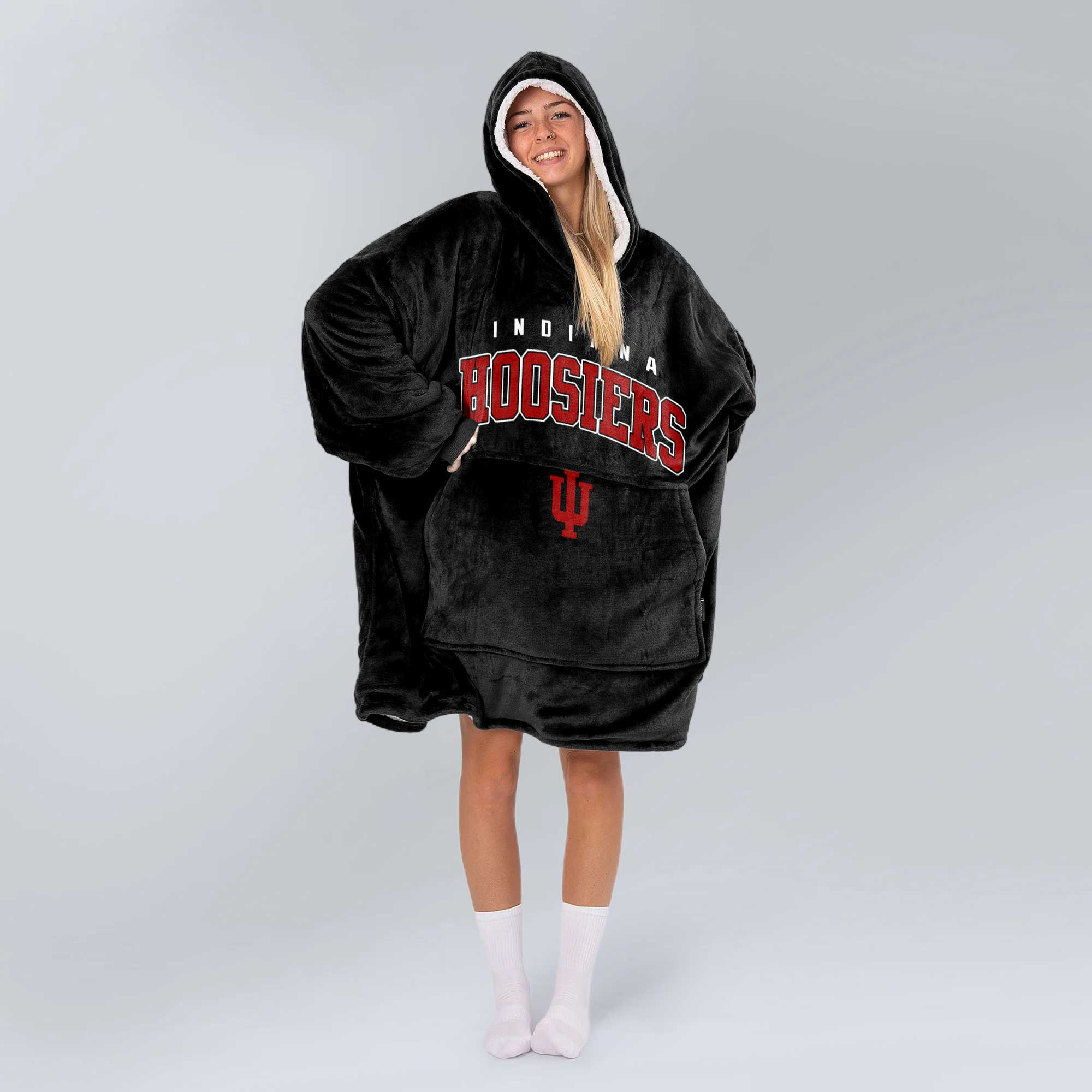Adult Indiana Football Unisex Blanket Hoodie