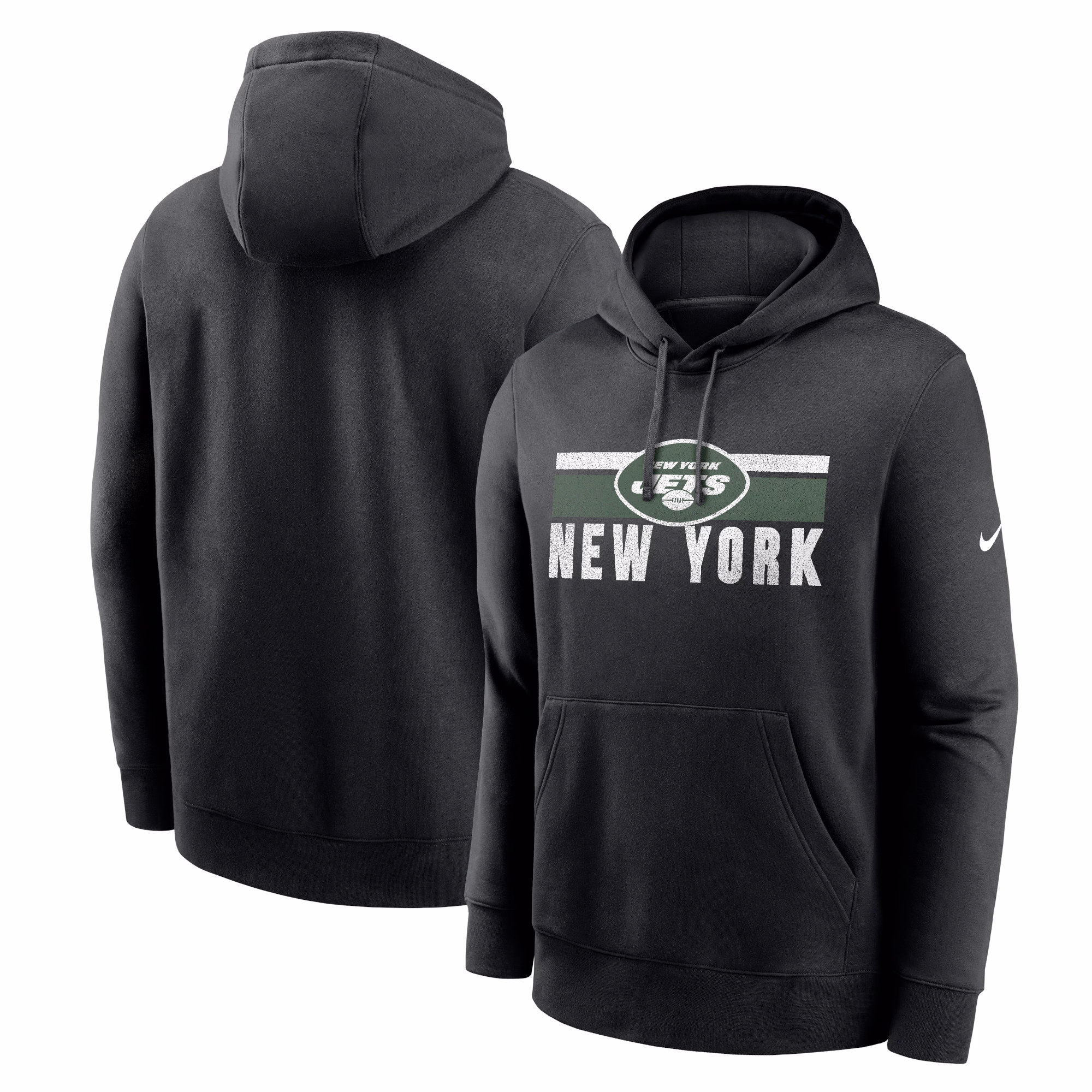 New York Jets Club Fleece Pullover Hoodie - Black