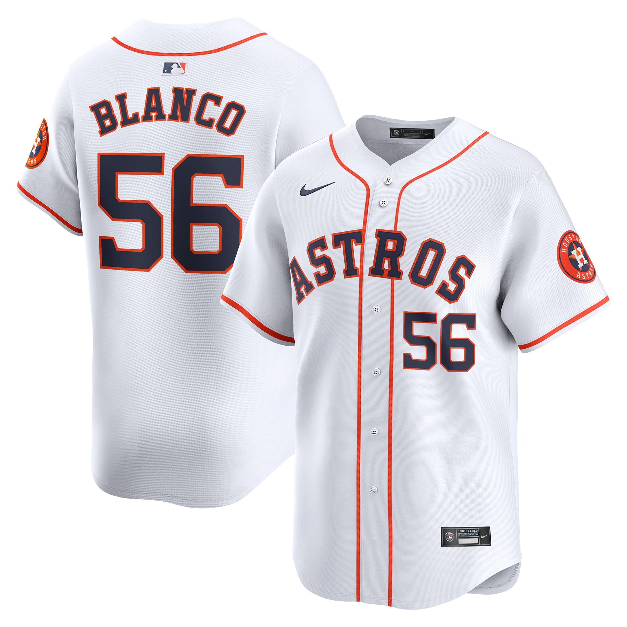 Men's Houston Astros Ronel Blanco  White Home Limited Player Jersey