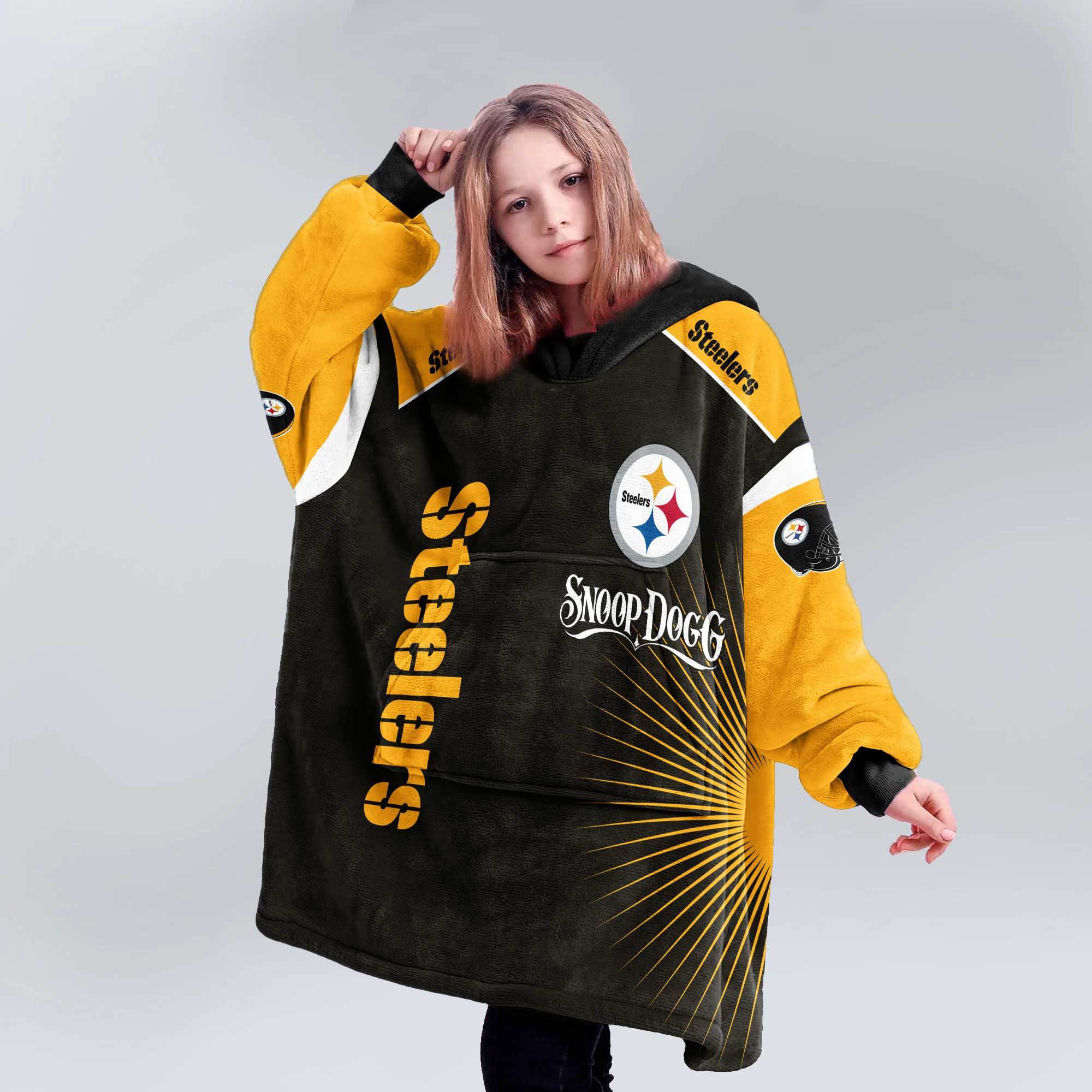 Adult S.D Pittsburgh Football Unisex Blanket Hoodie