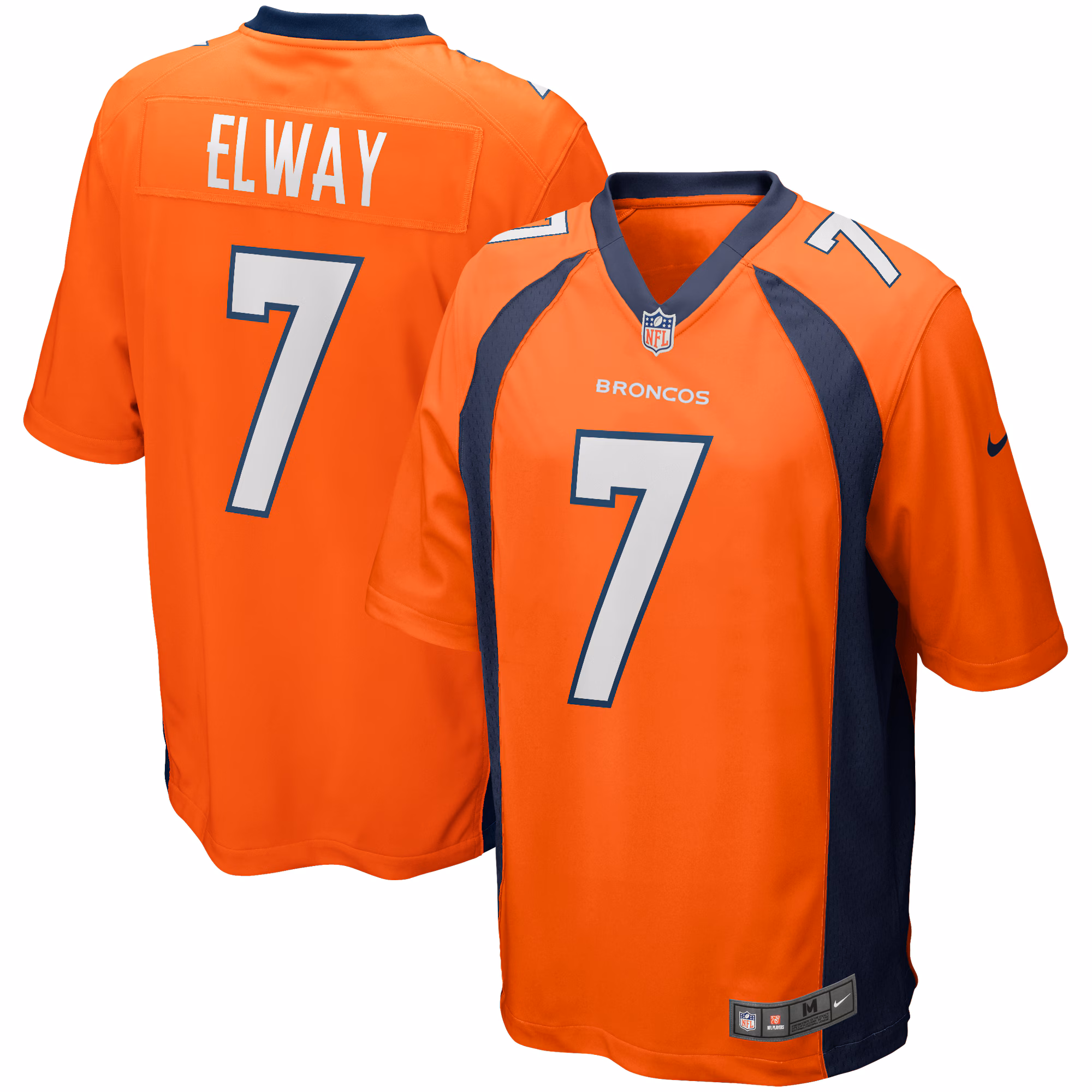 John Elway Denver Broncos Game Retired Player Jersey - Orange