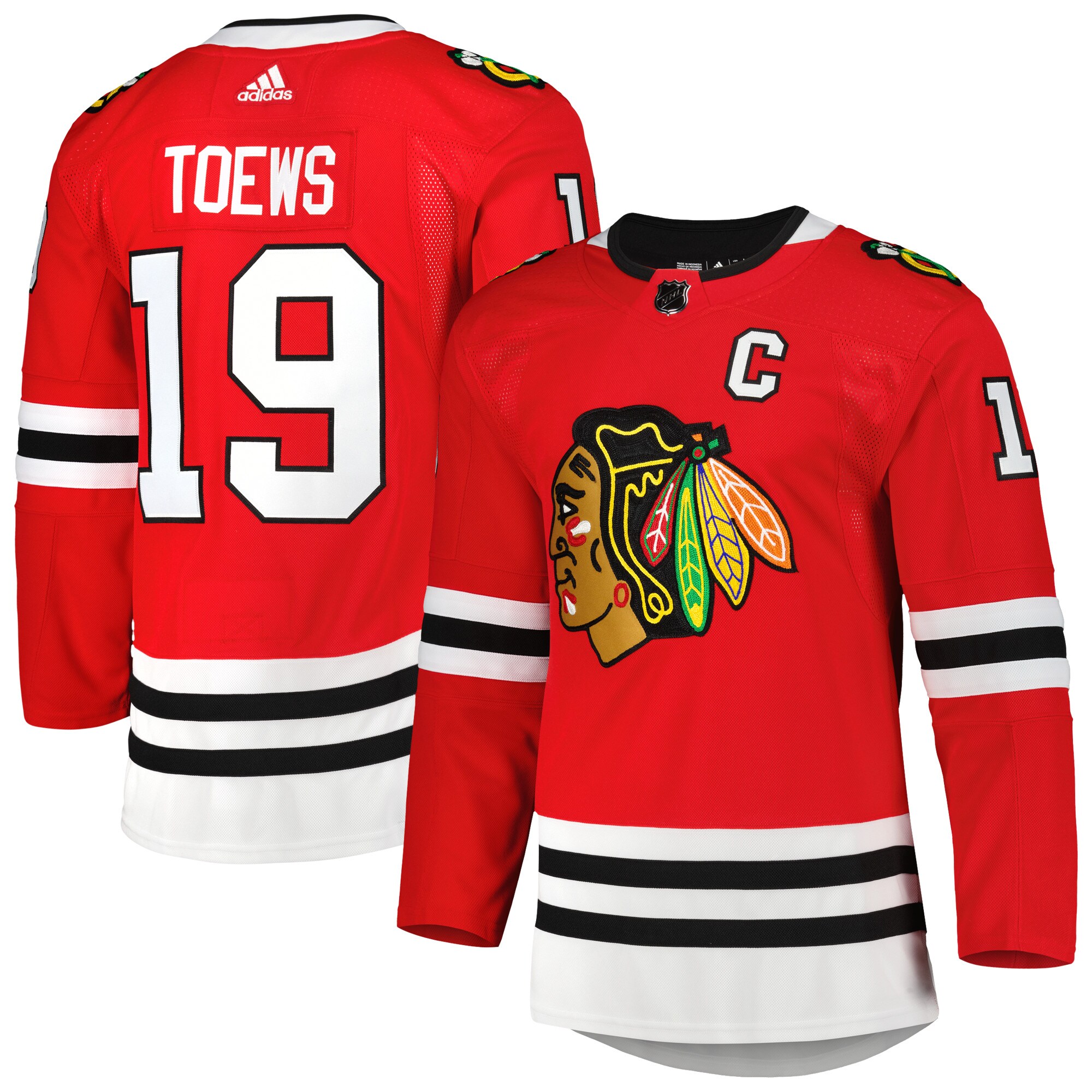 Jonathan Toews Chicago Blackhawks  Captain Patch Home Primegreen Authentic Pro Player Jersey - Red
