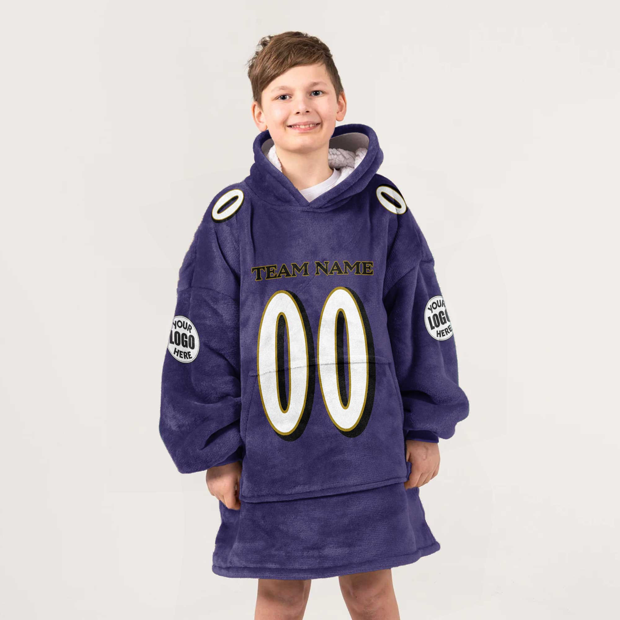 Adult Custom Blanket Hoodie Baltimore Inspired Color