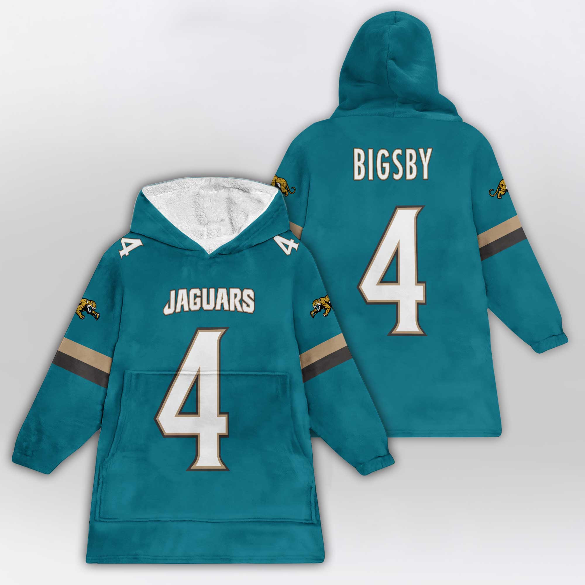 Adult 4 Jacksonville Football Unisex Blanket Hoodie