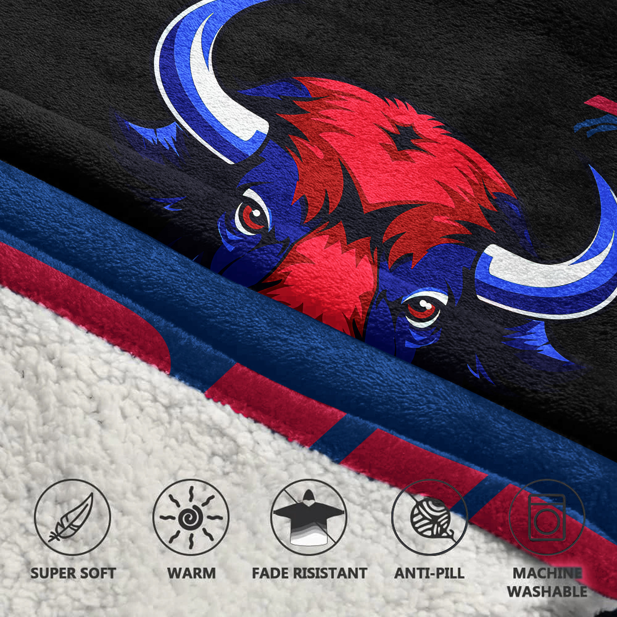 Adult Buffalo Football Unisex Blanket Hoodie