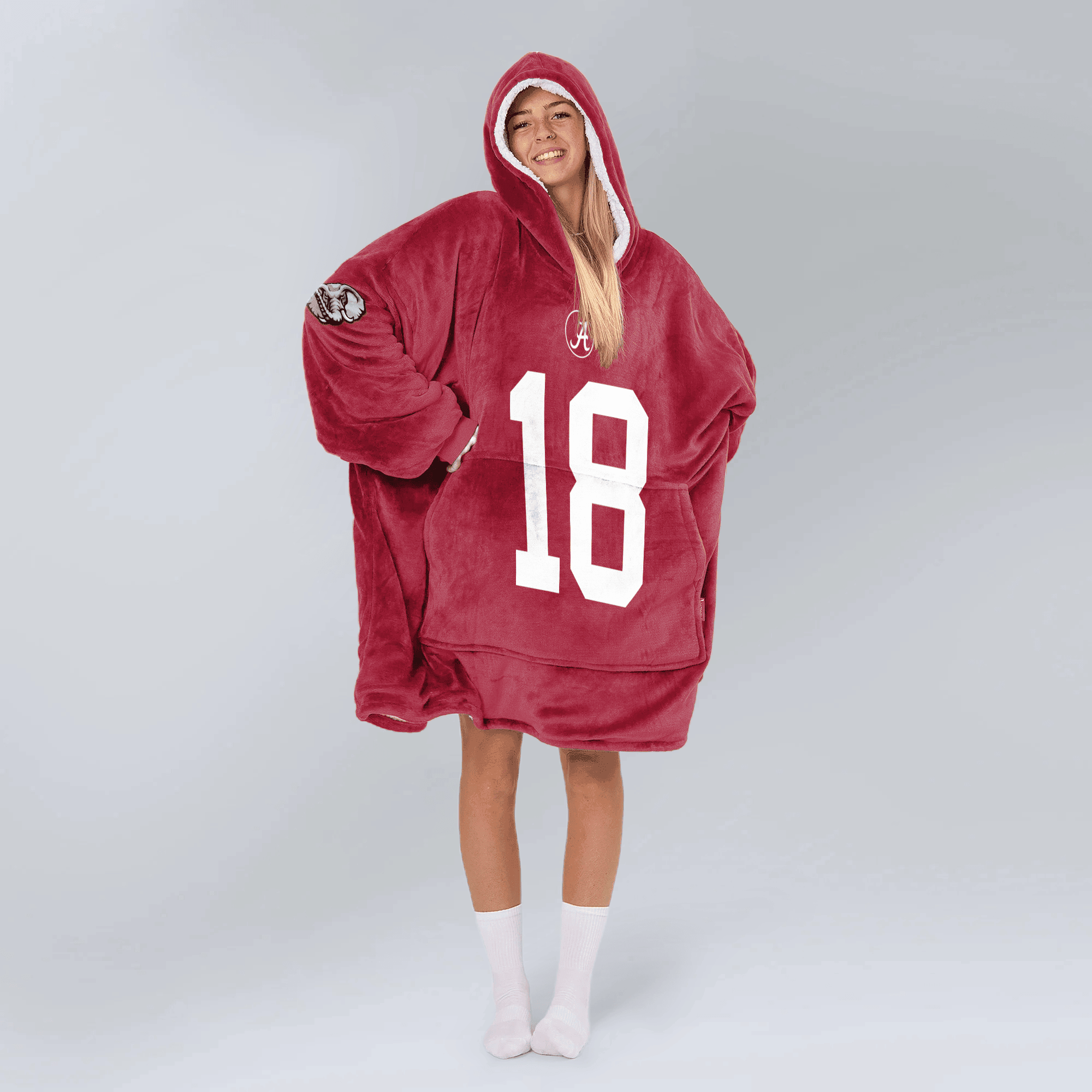 Adult 18 Alabama Football Unisex Blanket Hoodie