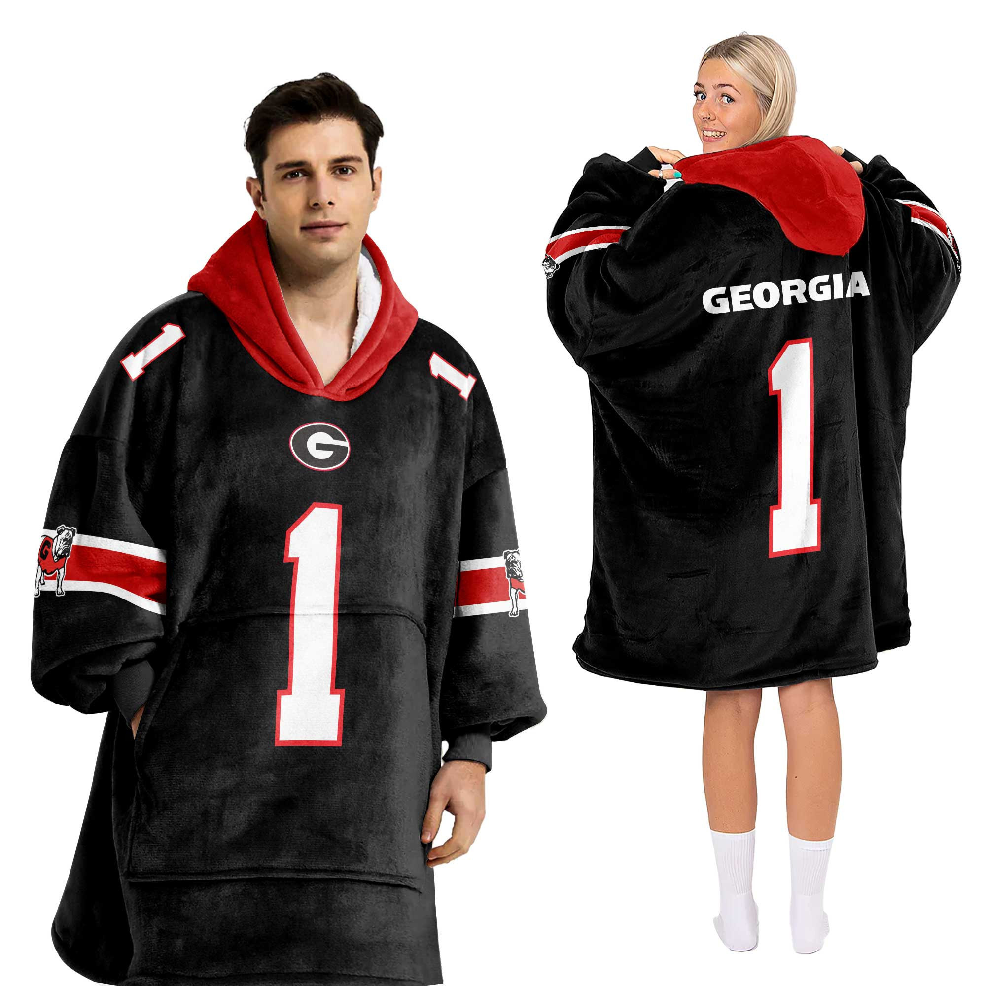 Adult 1 Georgia Football Unisex Blanket Hoodie