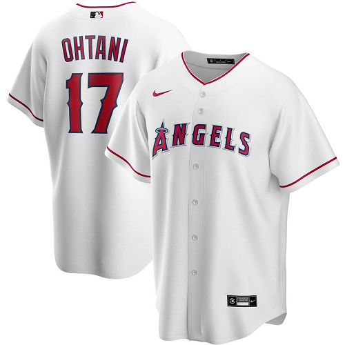 Men's  Los Angeles Angels #17 Shohei Ohtani White Home 2020 MLB Jersey