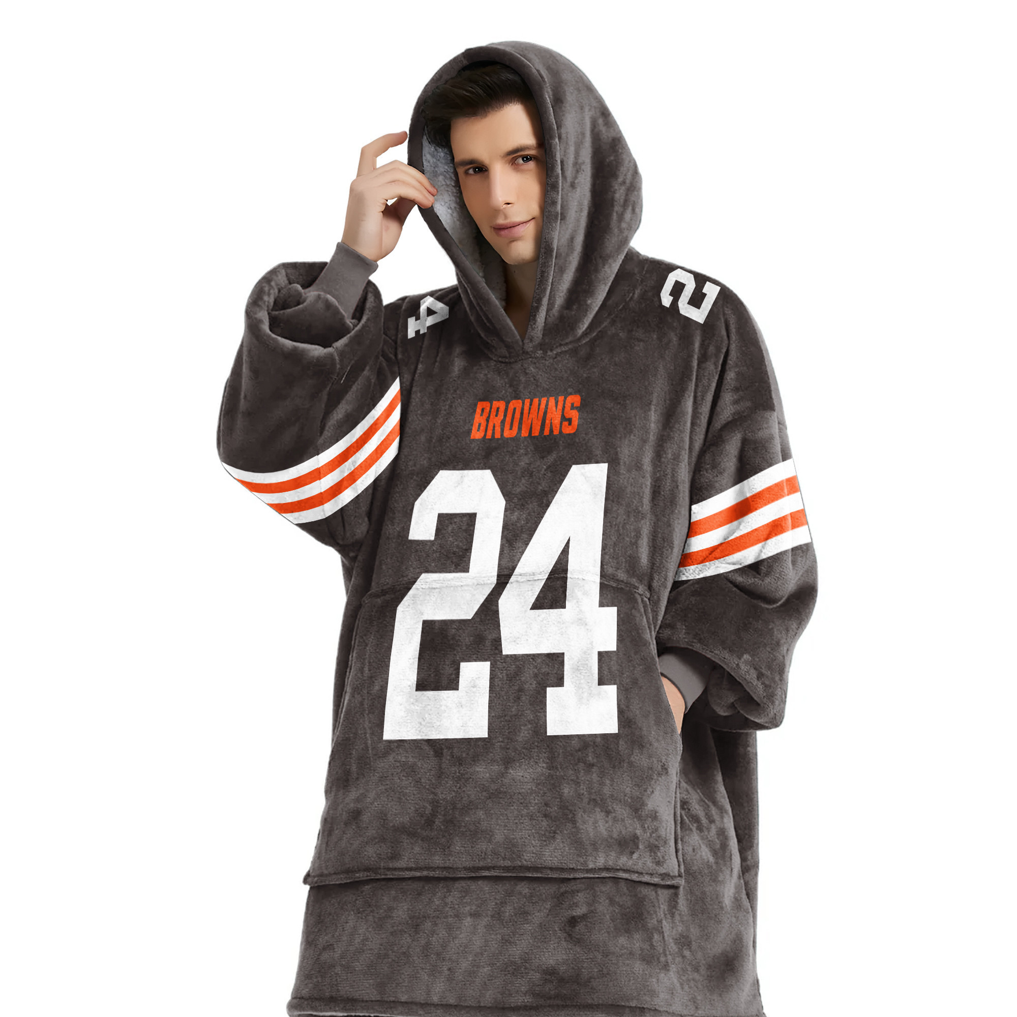 Adult 24 Cleveland Football Unisex Blanket Hoodie