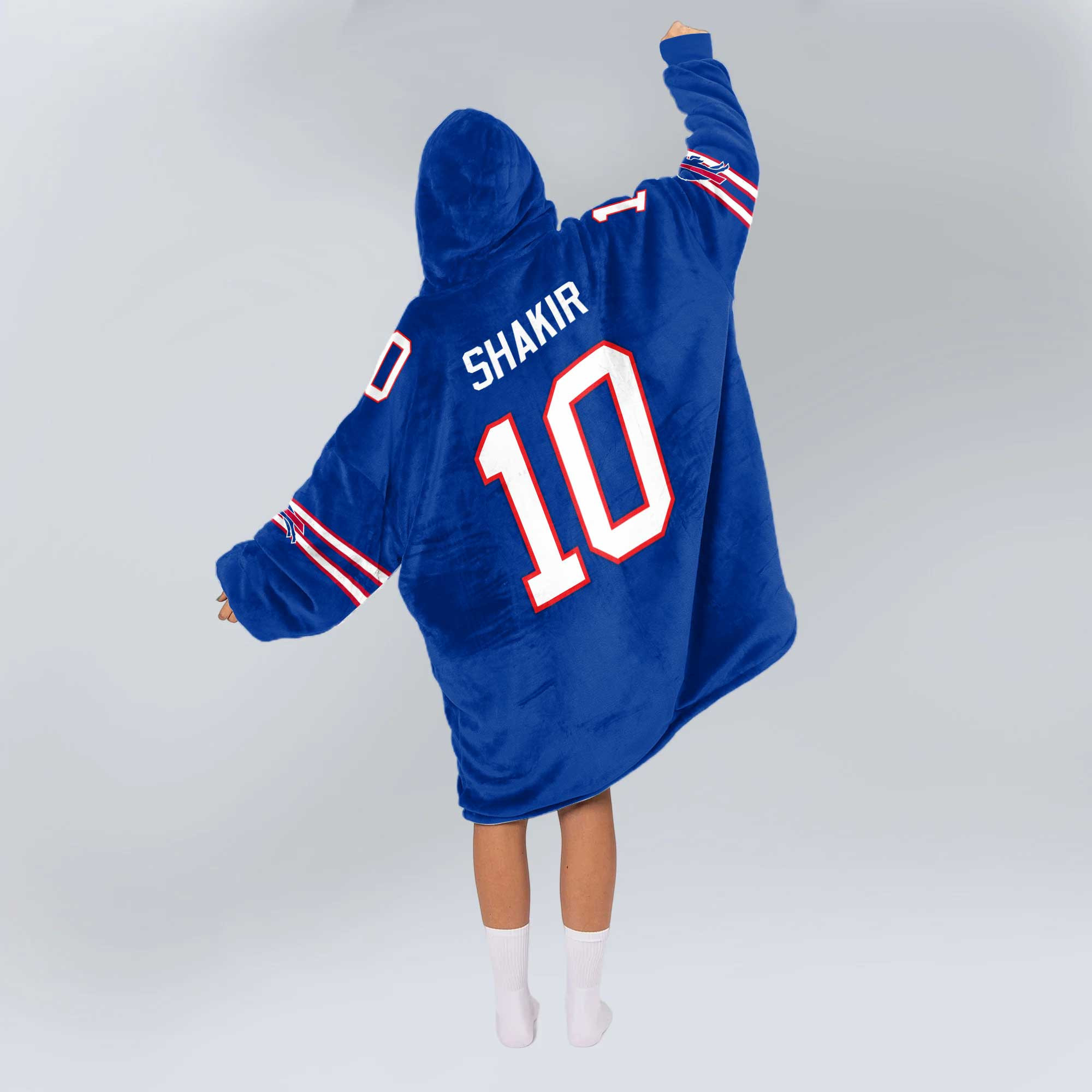Adult 10 Buffalo Football Unisex Blanket Hoodie