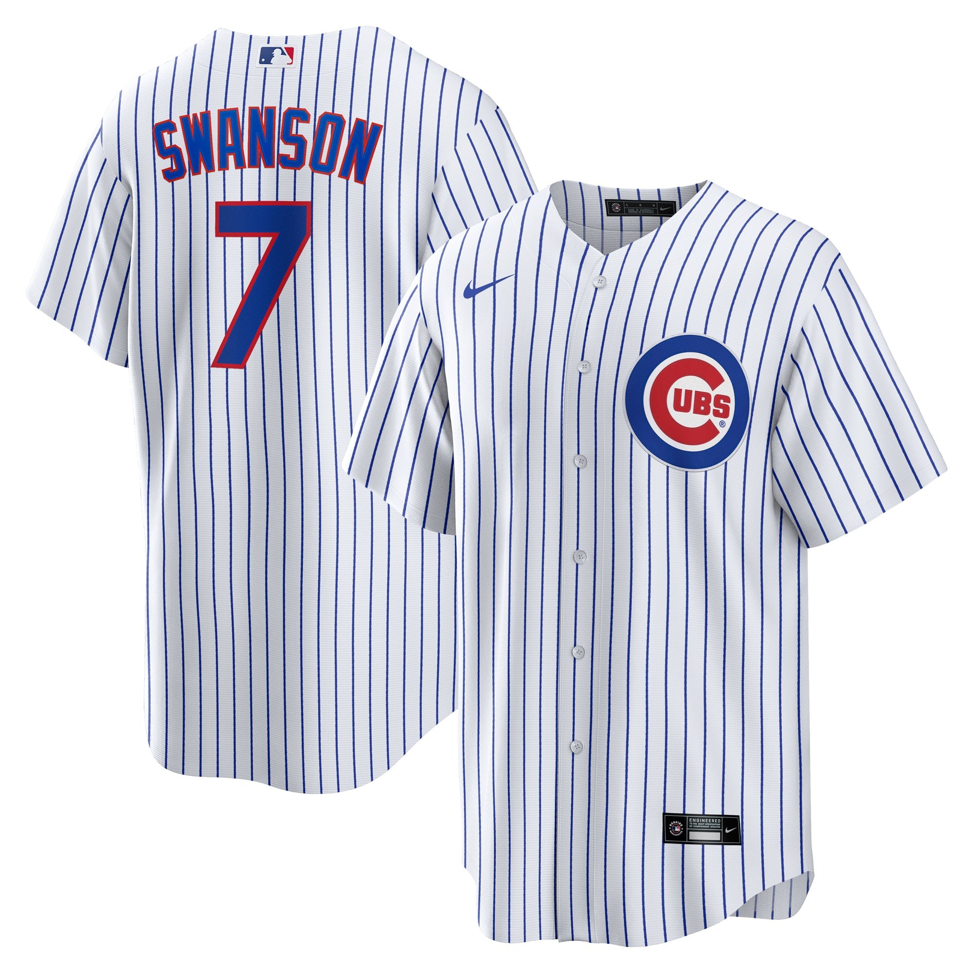 Men's Chicago Cubs Dansby Swanson  White Replica Player Jersey