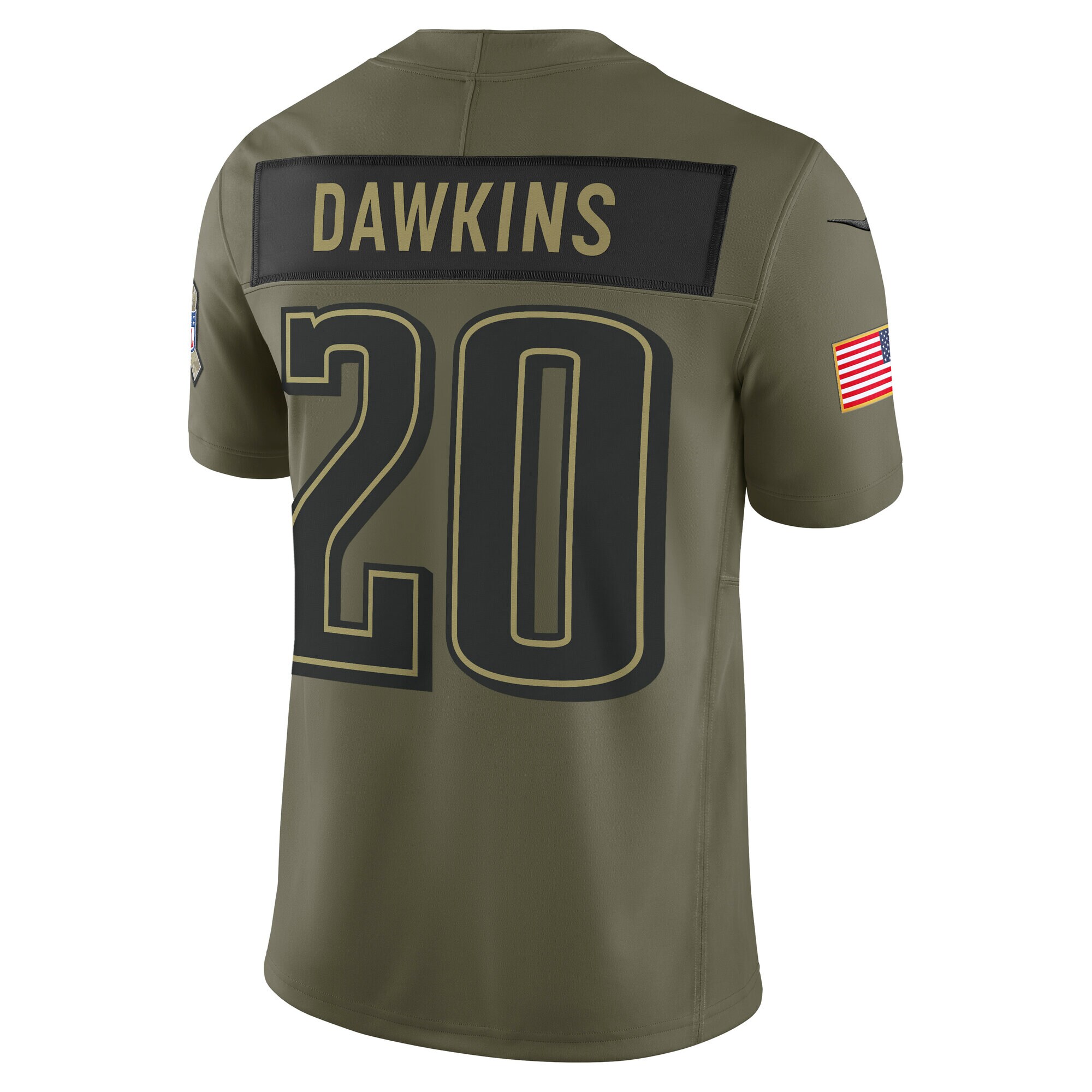 Men's Philadelphia Eagles Brian Dawkins Olive 2025 Salute to Service Retired Limited Jersey