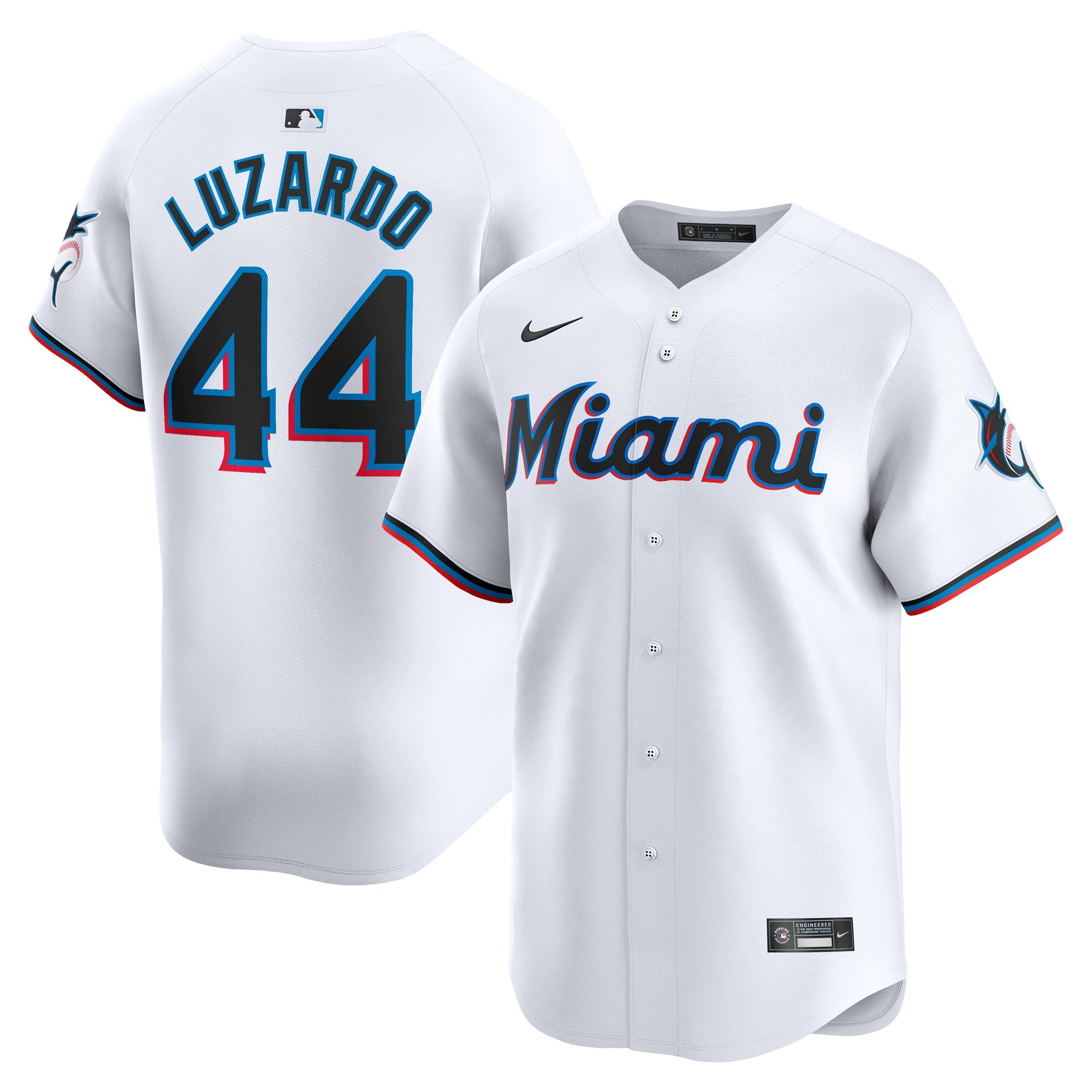 Men's Miami Marlins Jesus Luzardo  White Home Limited Player Jersey