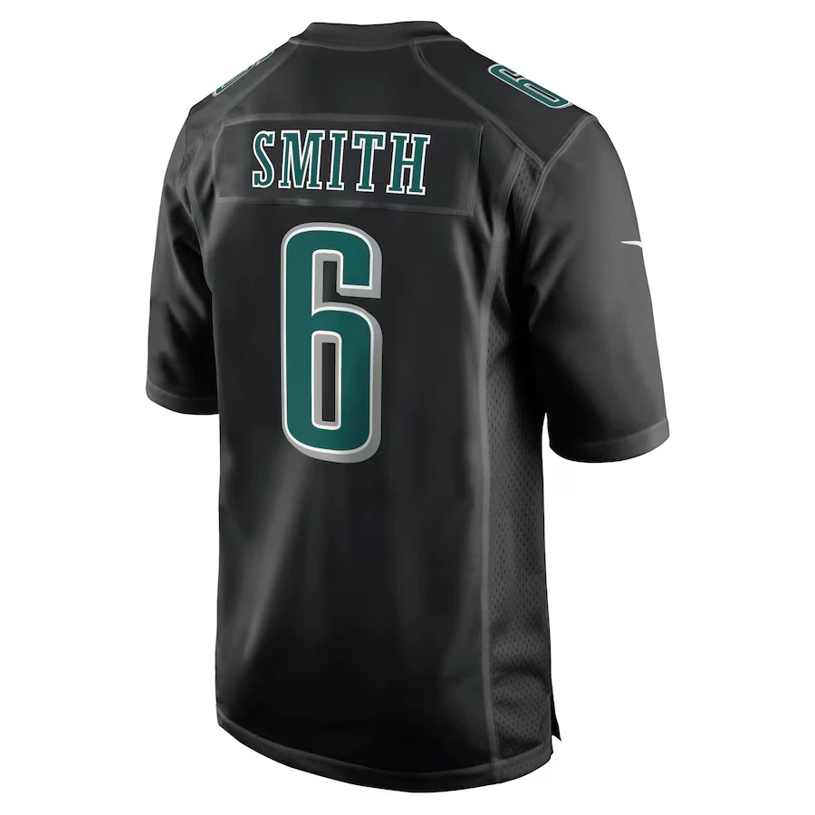 Men’s #6 DeVonta Smith Carbon Black Super Bowl LIX Fashion Game Player Jersey