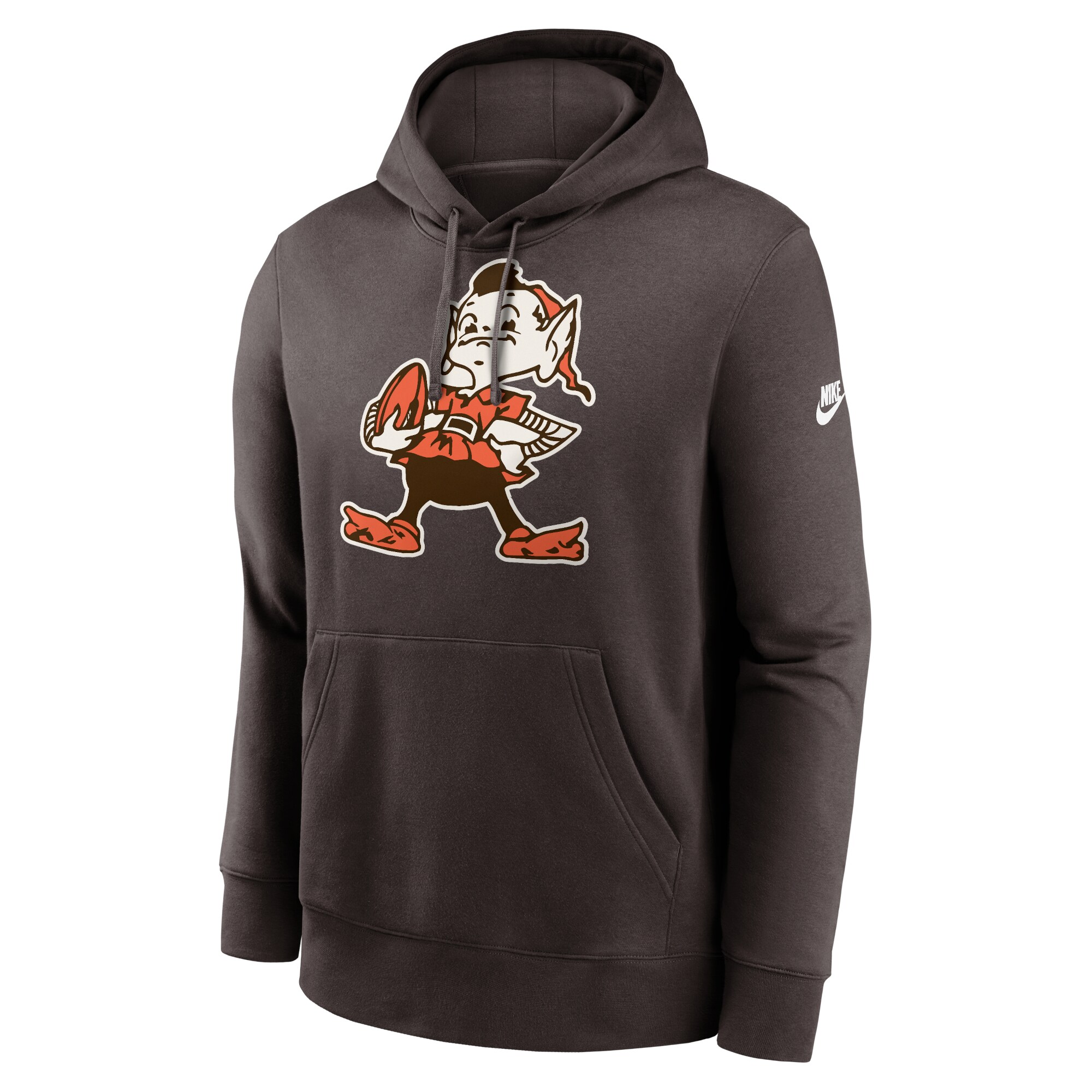 Cleveland Browns Rewind Club Logo Pullover Hoodie - Heather Gray