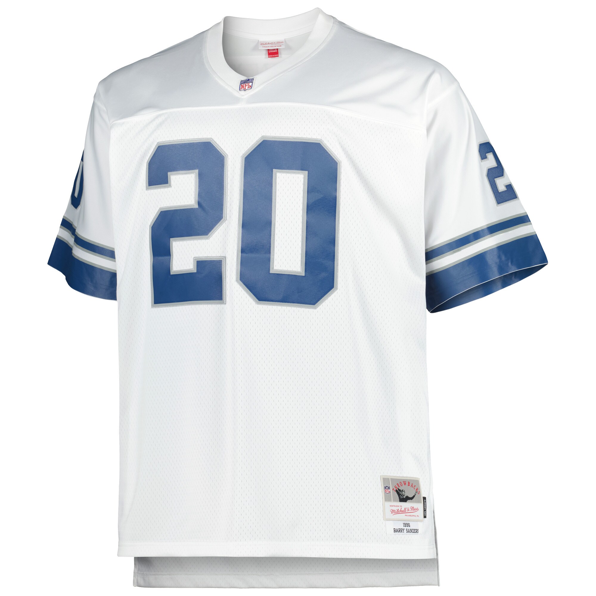 Barry Sanders Detroit Lions  Big & Tall 1996 Retired Player Replica Jersey - White