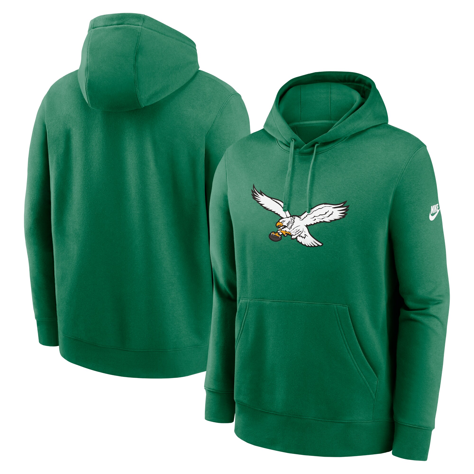 Philadelphia Eagles Rewind Club Logo Pullover Hoodie - Kelly Green