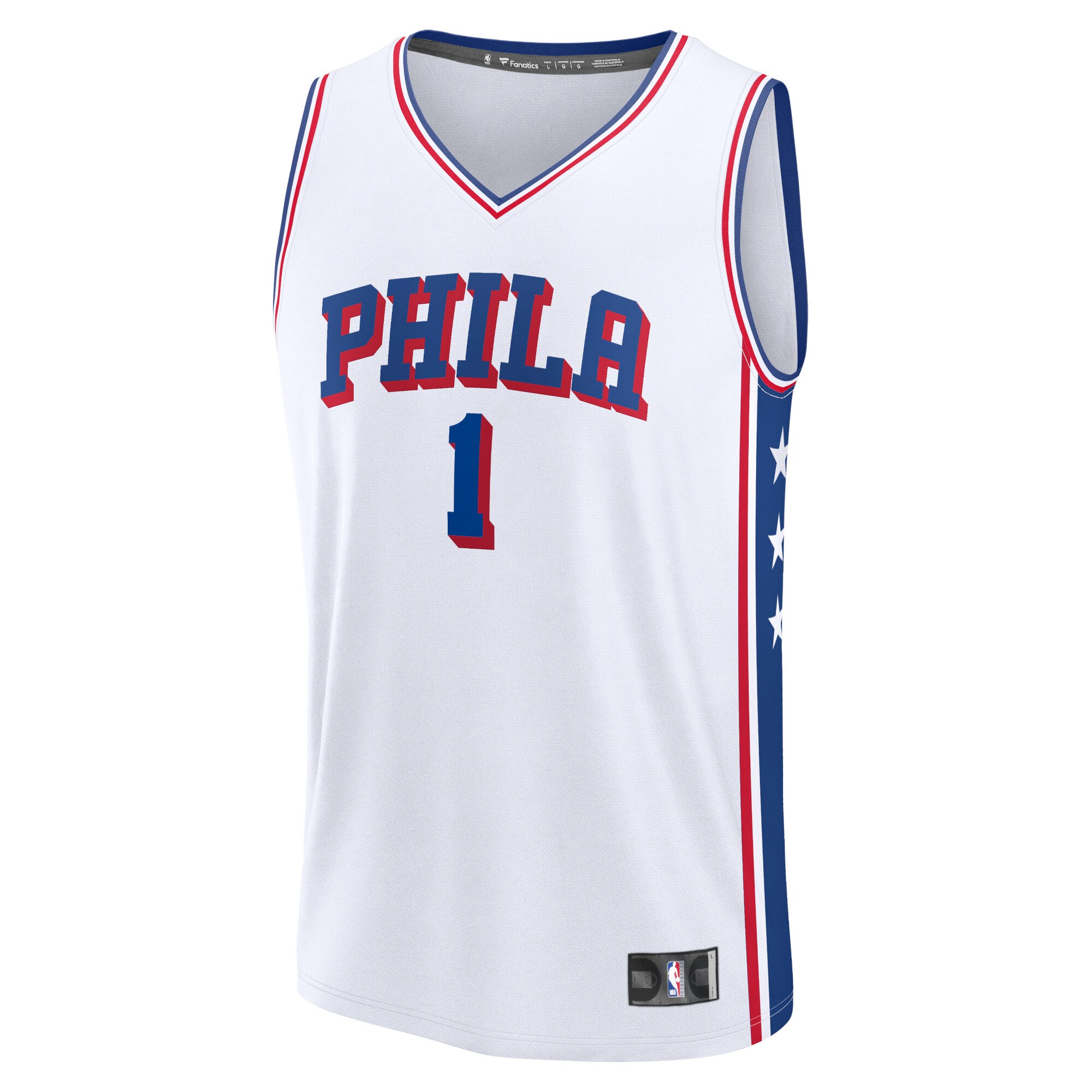 Men's Philadelphia 76ers James Harden  White 2023/24 Fast Break Replica Jersey - Association Edition