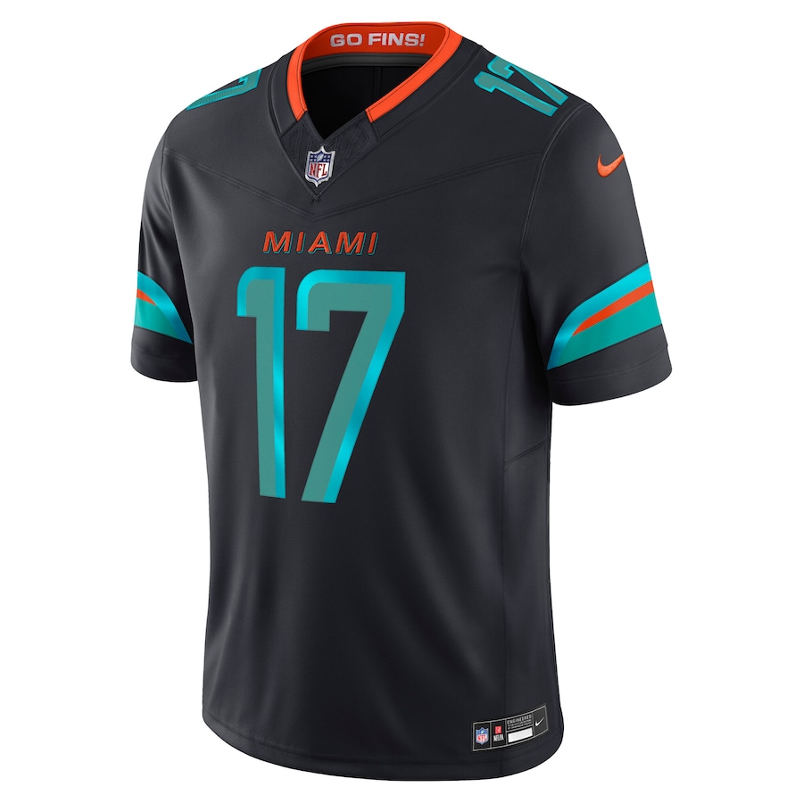 Jaylen Waddle #17 Miami Dolphins 2025 Rivalries Collection Limited Jersey - Pitch Blue