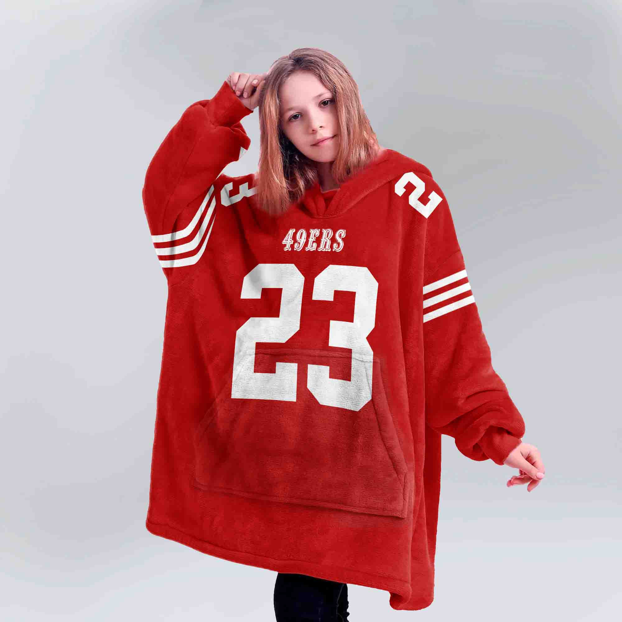 Kid C.M 23 San Francisco 49ers Football Unisex Blanket Hoodie