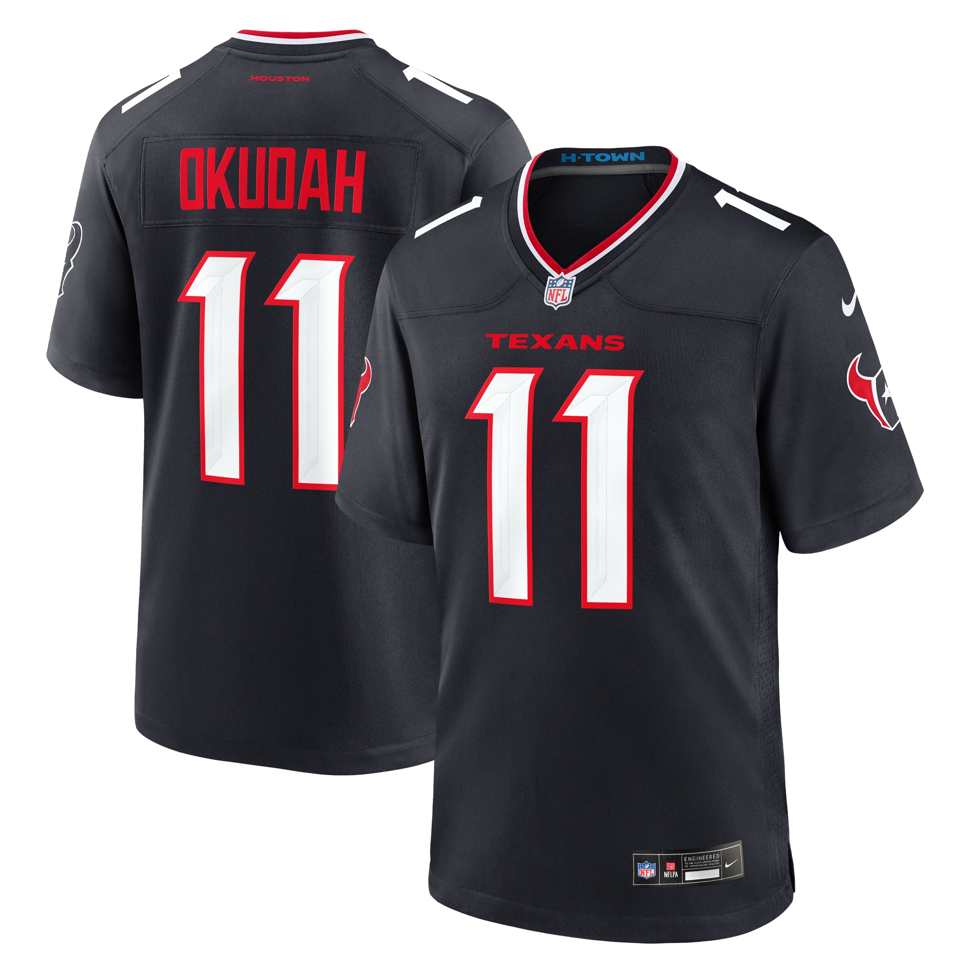Jeff Okudah Houston Texans Team Game Jersey -  Navy
