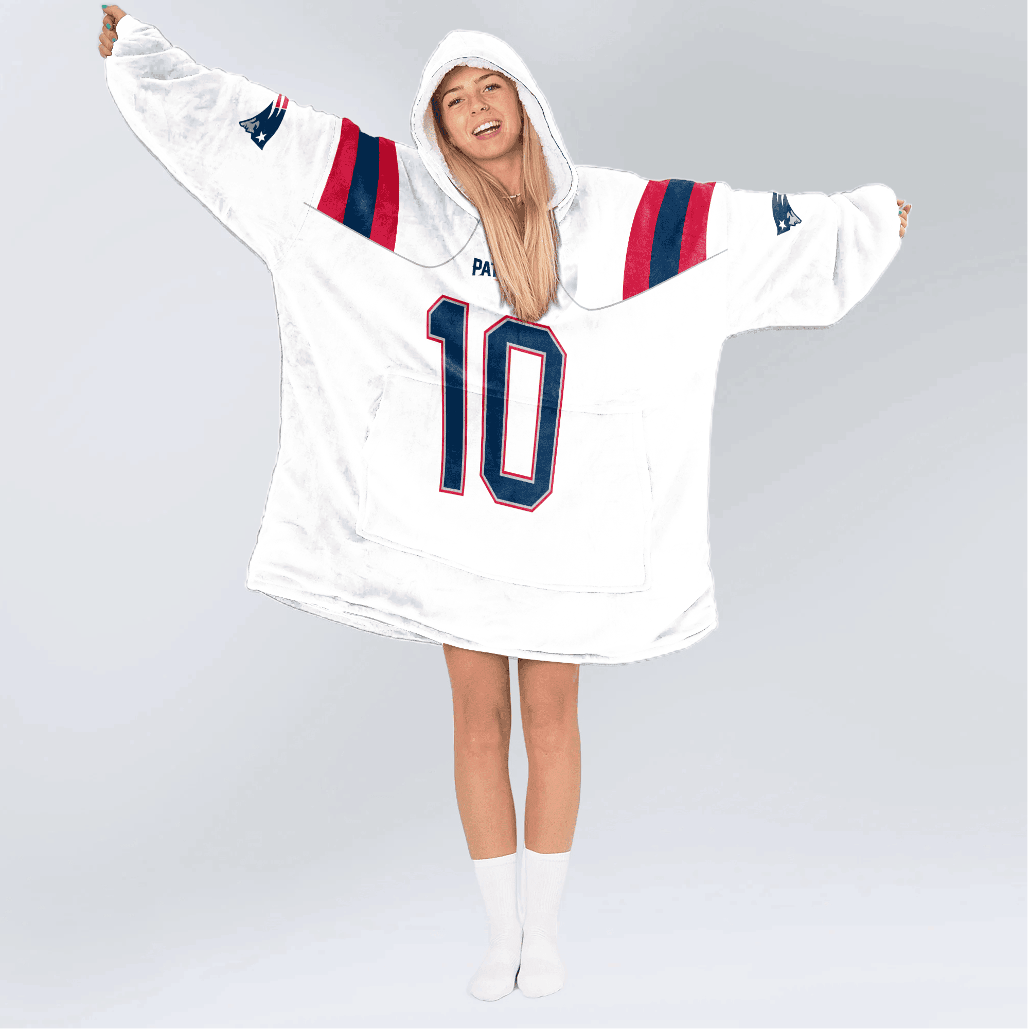 10 New England Football Unisex Blanket Hoodie