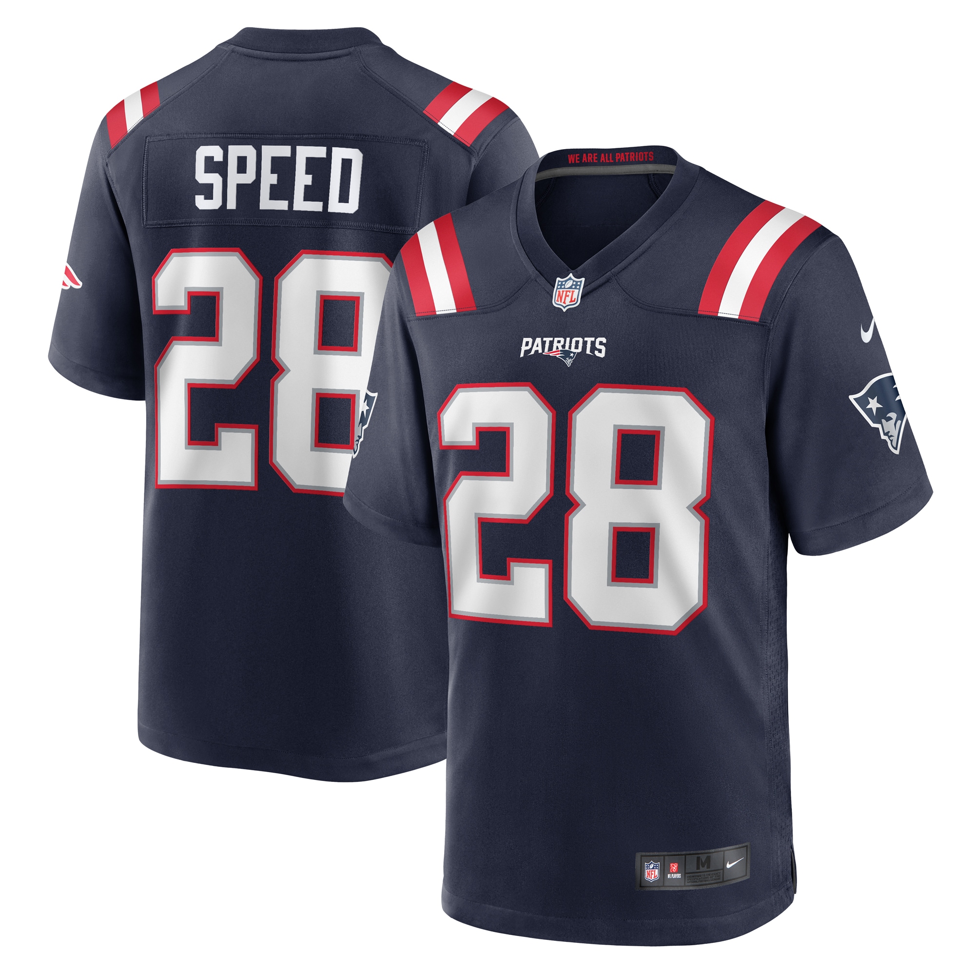 Ameer Speed New England Patriots Team Game Jersey -  Navy