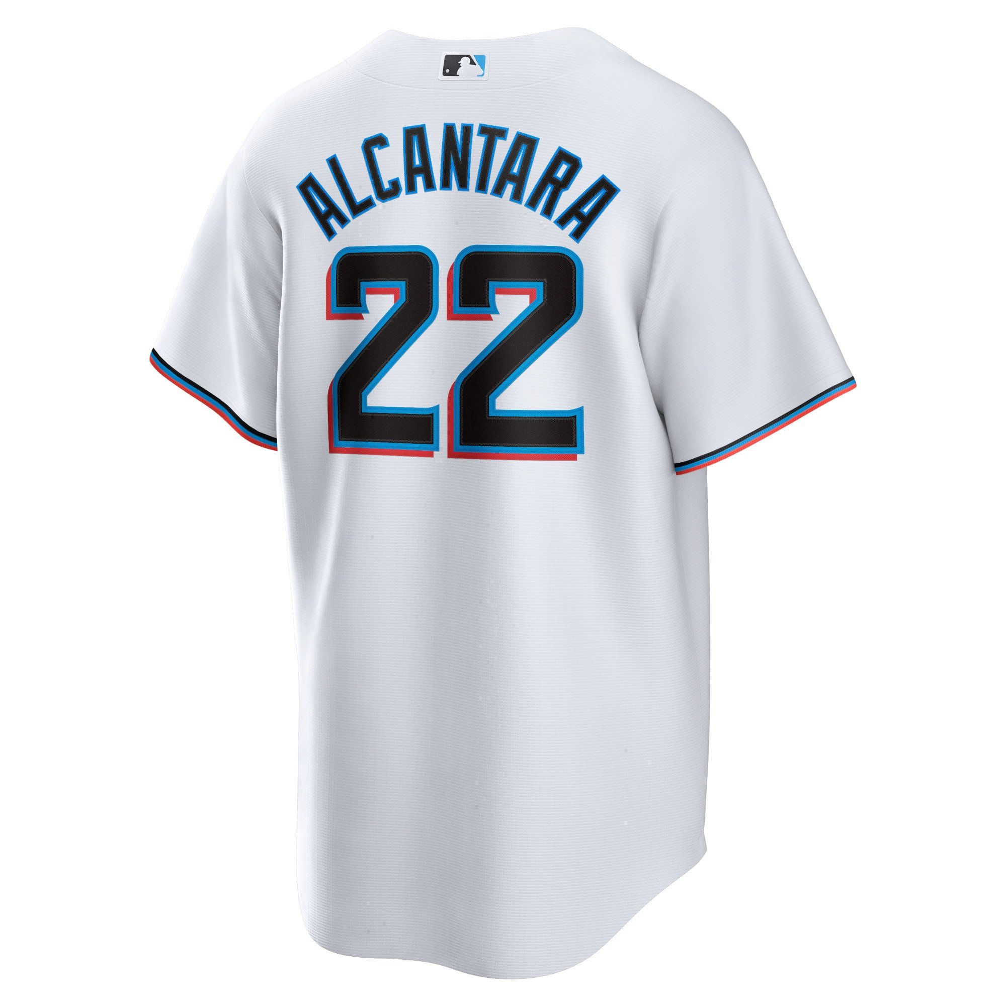 Men's Miami Marlins Sandy Alcantara  White Replica Player Jersey