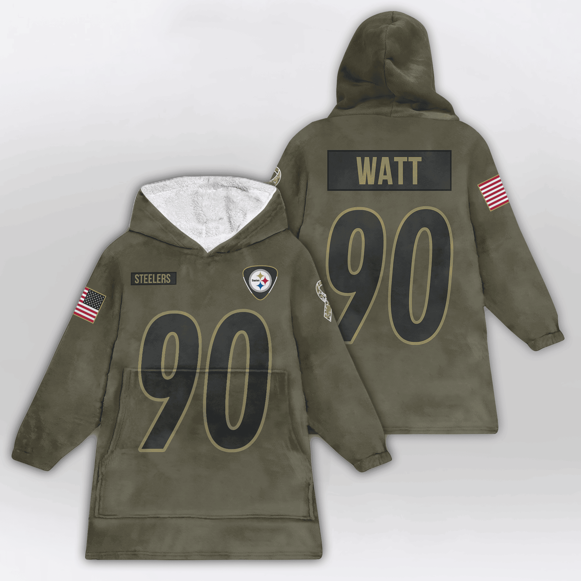 Army T.J.W 90 Pittsburgh Football Unisex Blanket Hoodie