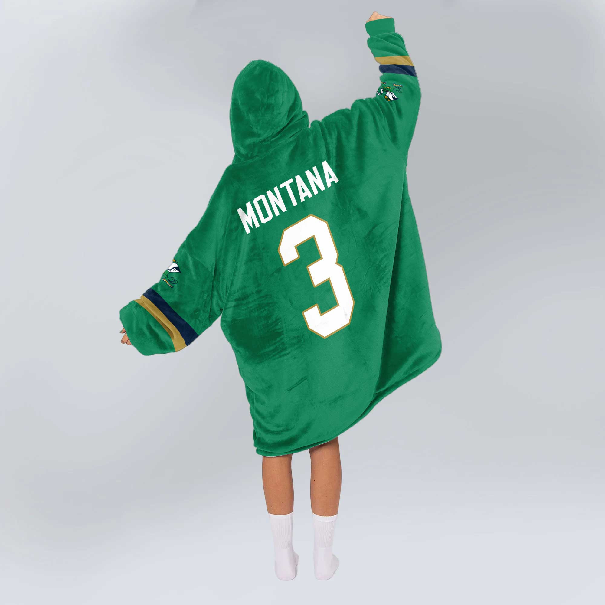 Adult 3 Notre Dame Football Unisex Blanket Hoodie