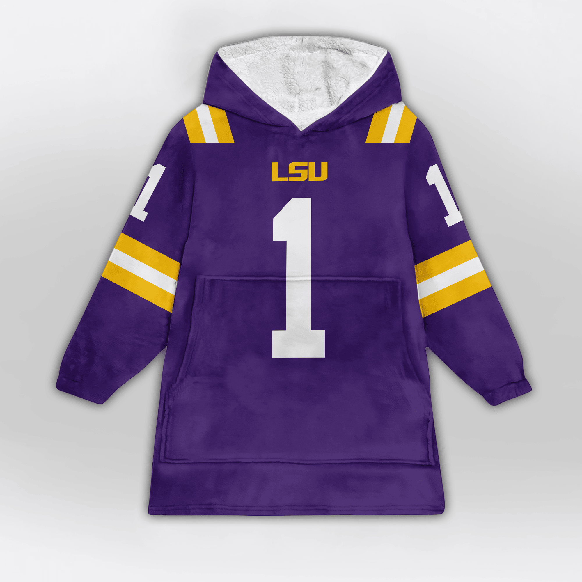 Adult J.C 1 LSU Football Unisex Blanket Hoodie