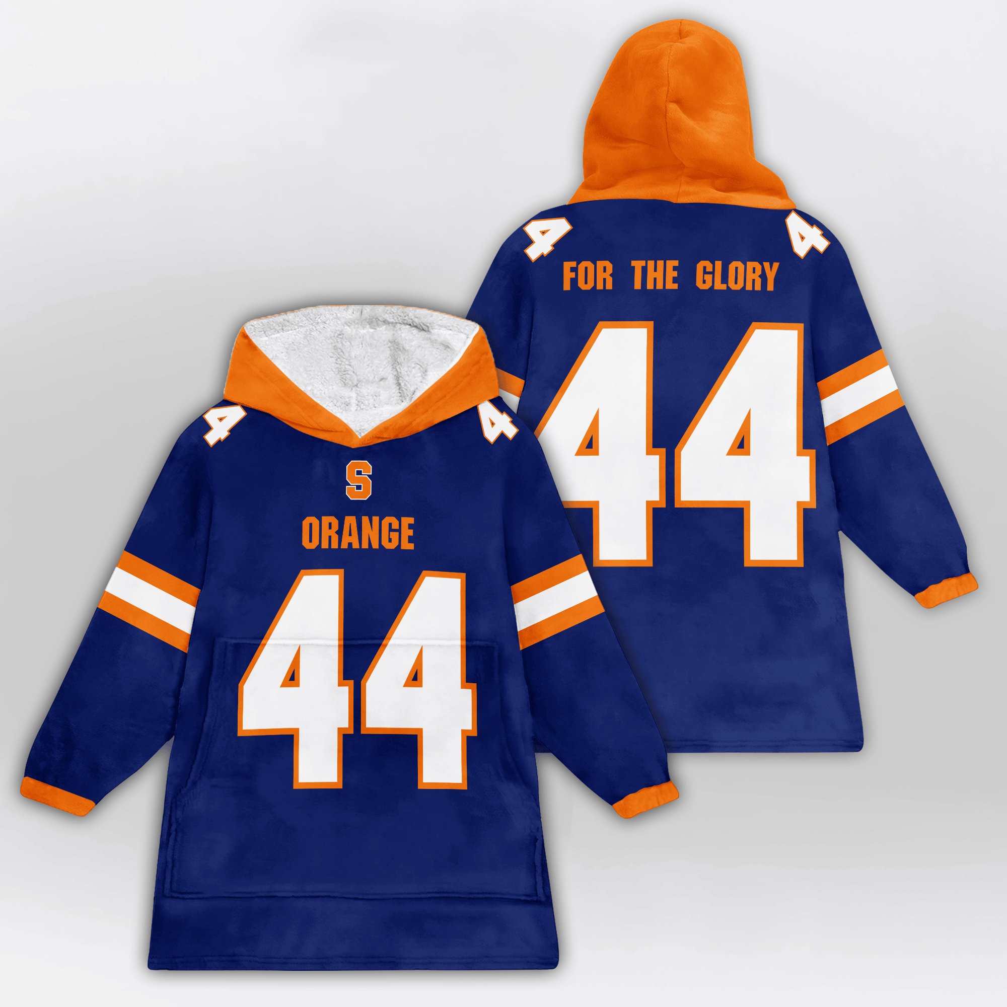 Kid #44 Navy Syracuse Football Unisex Blanket Hoodie