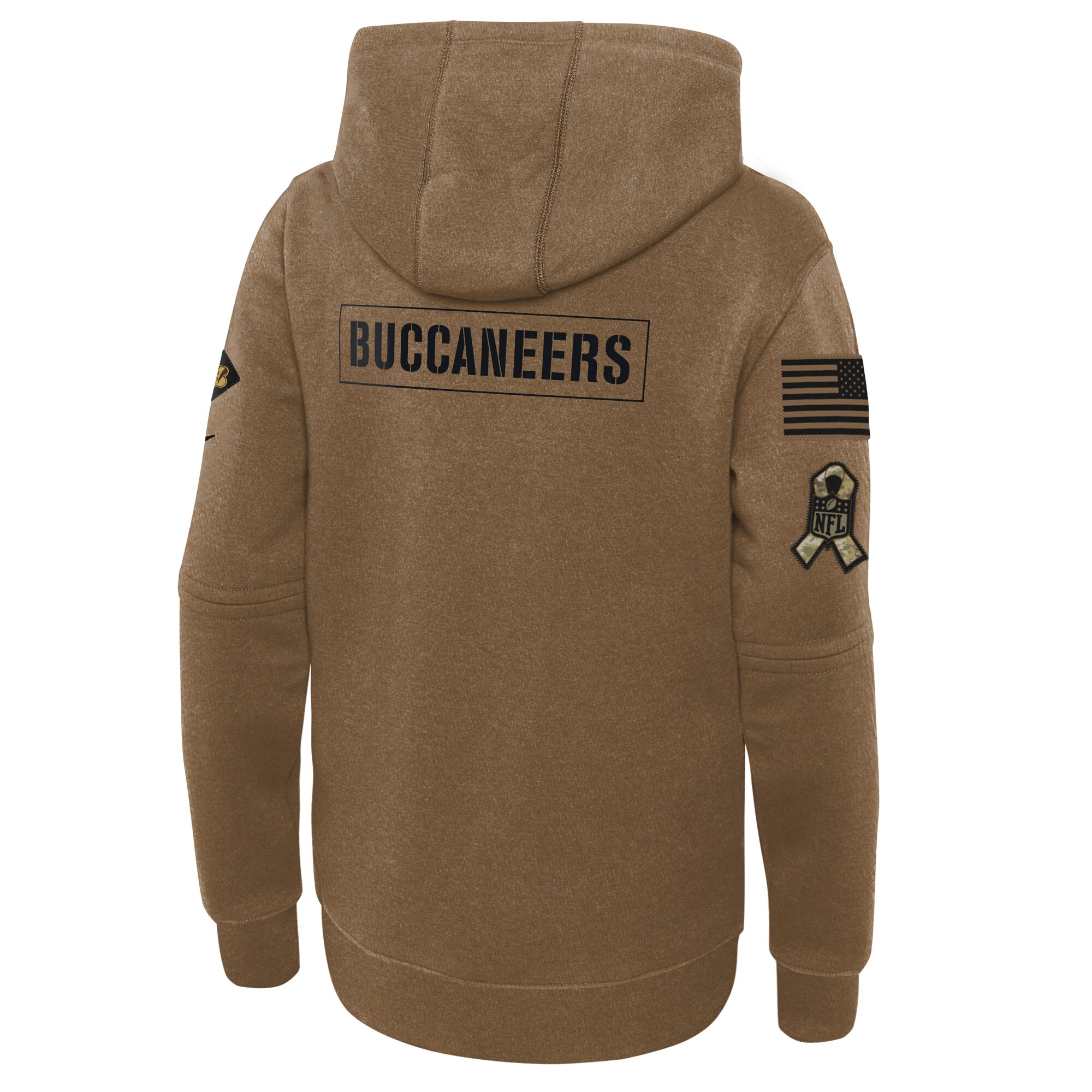 Tampa Bay Buccaneers Women's 2023 Salute to Service Club Fleece Pullover Hoodie - Brown