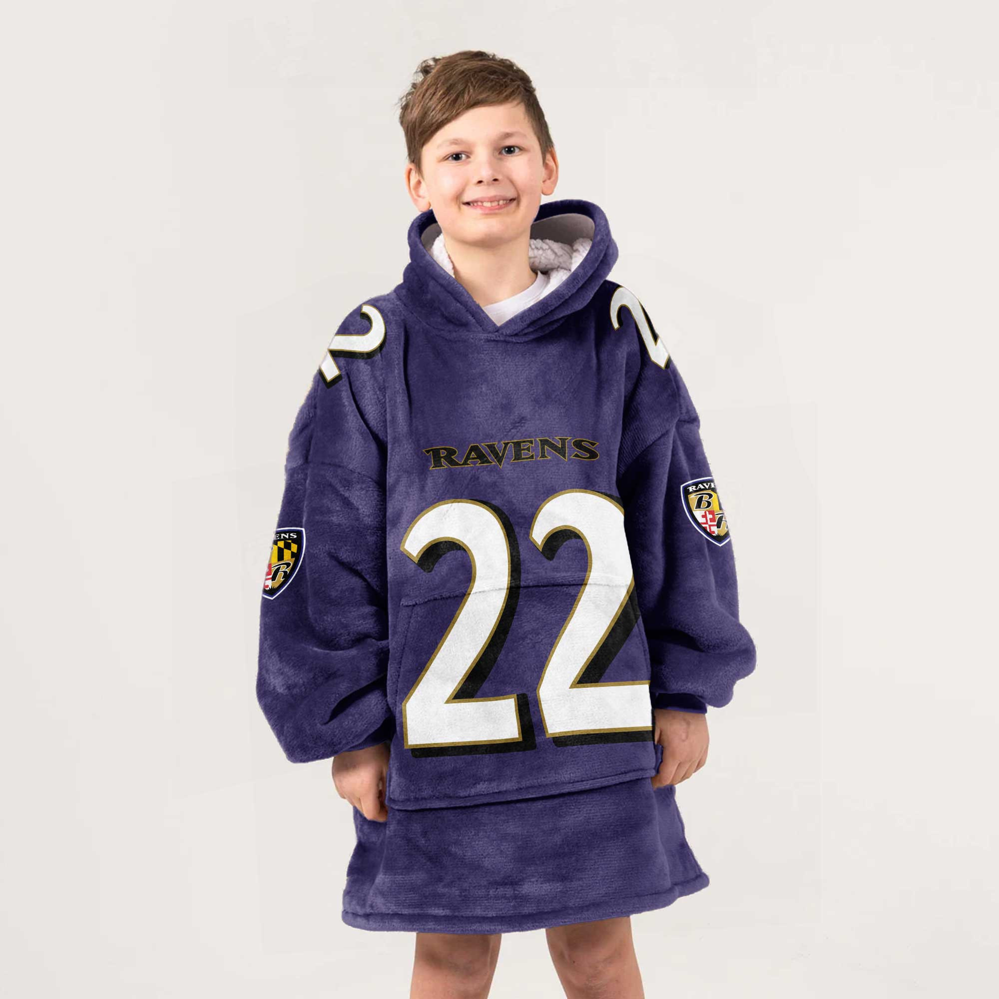 Adult 22 Baltimore Football Unisex Blanket Hoodie