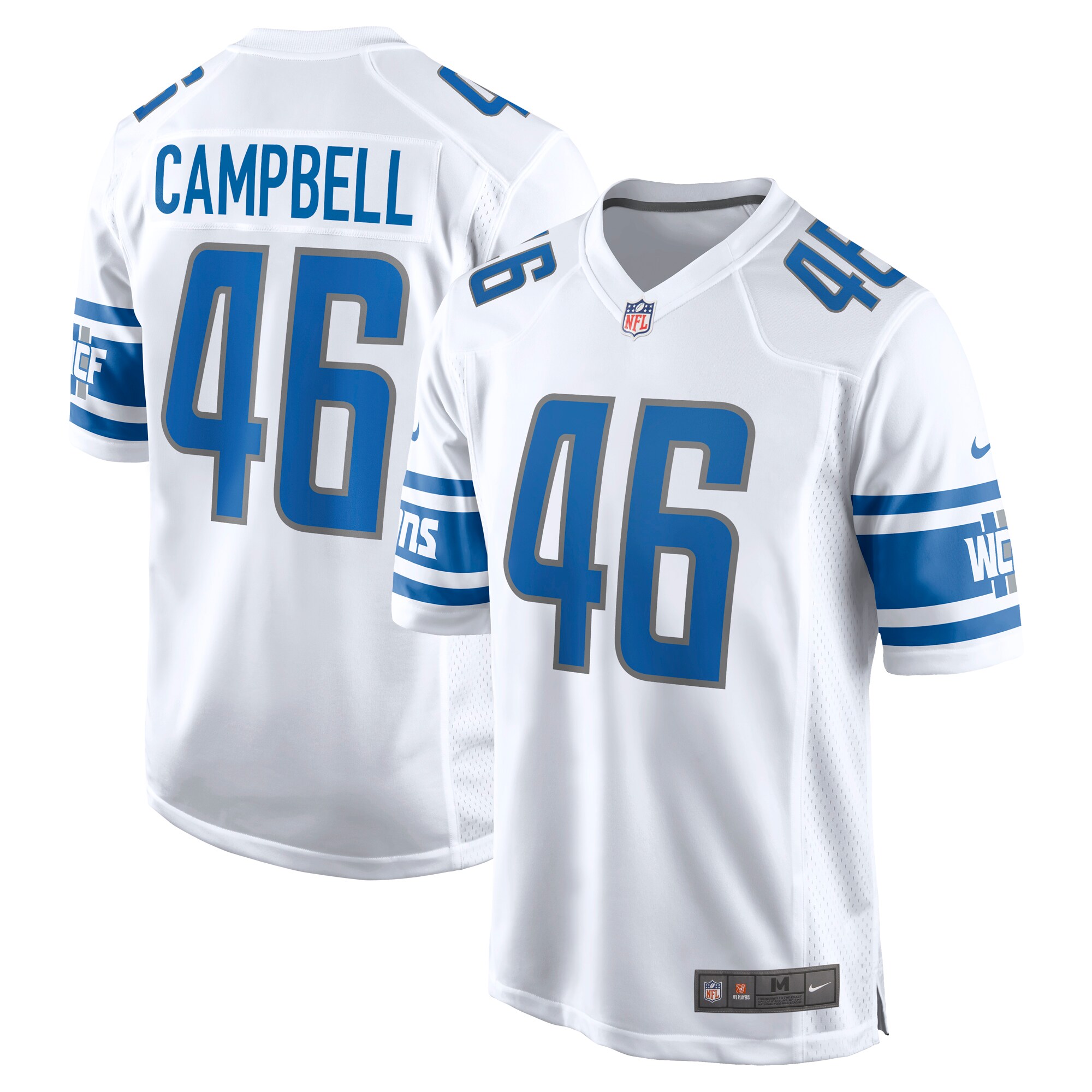 Jack Campbell Detroit Lions  Away Game Jersey - White