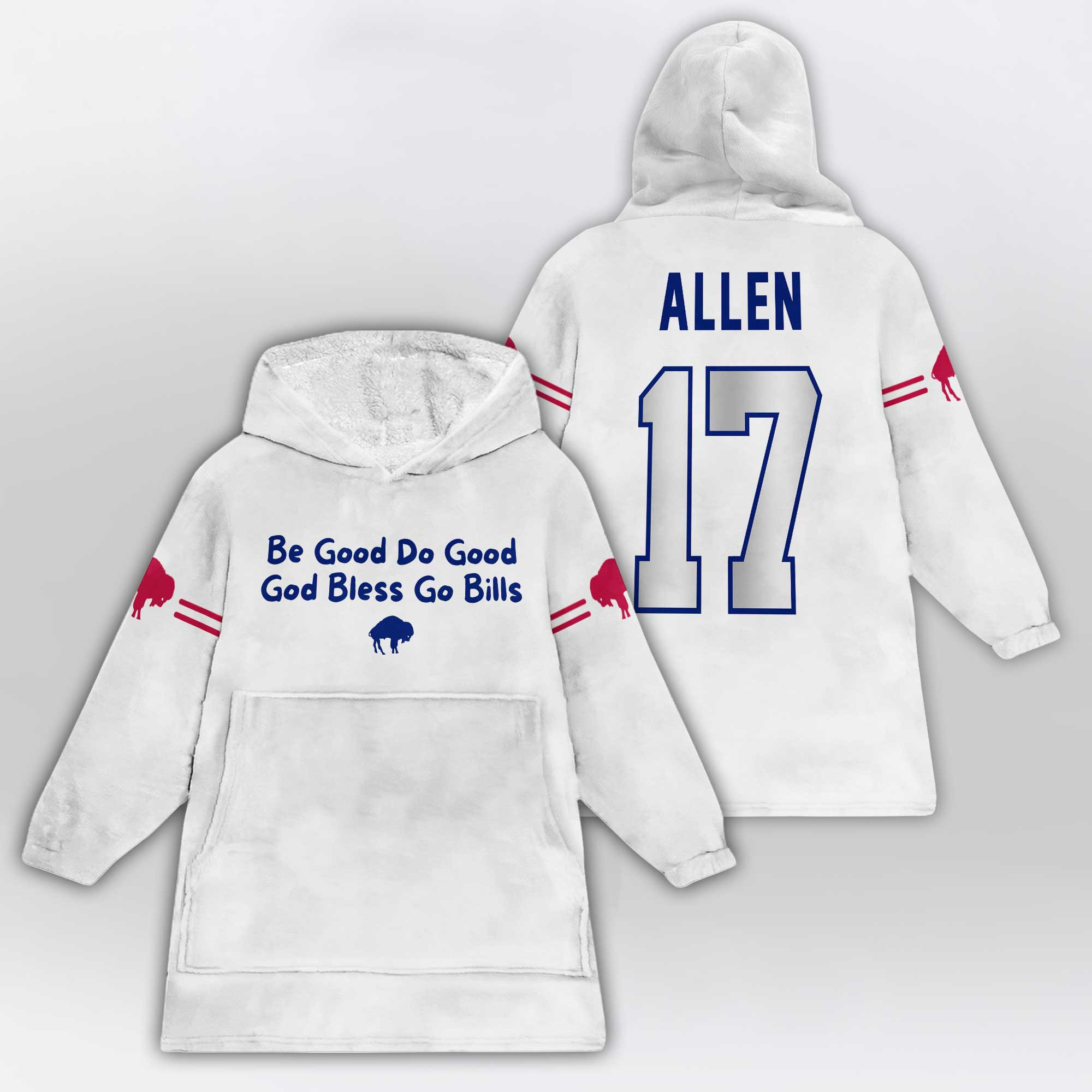 Adult Buffalo Football Unisex Blanket Hoodie