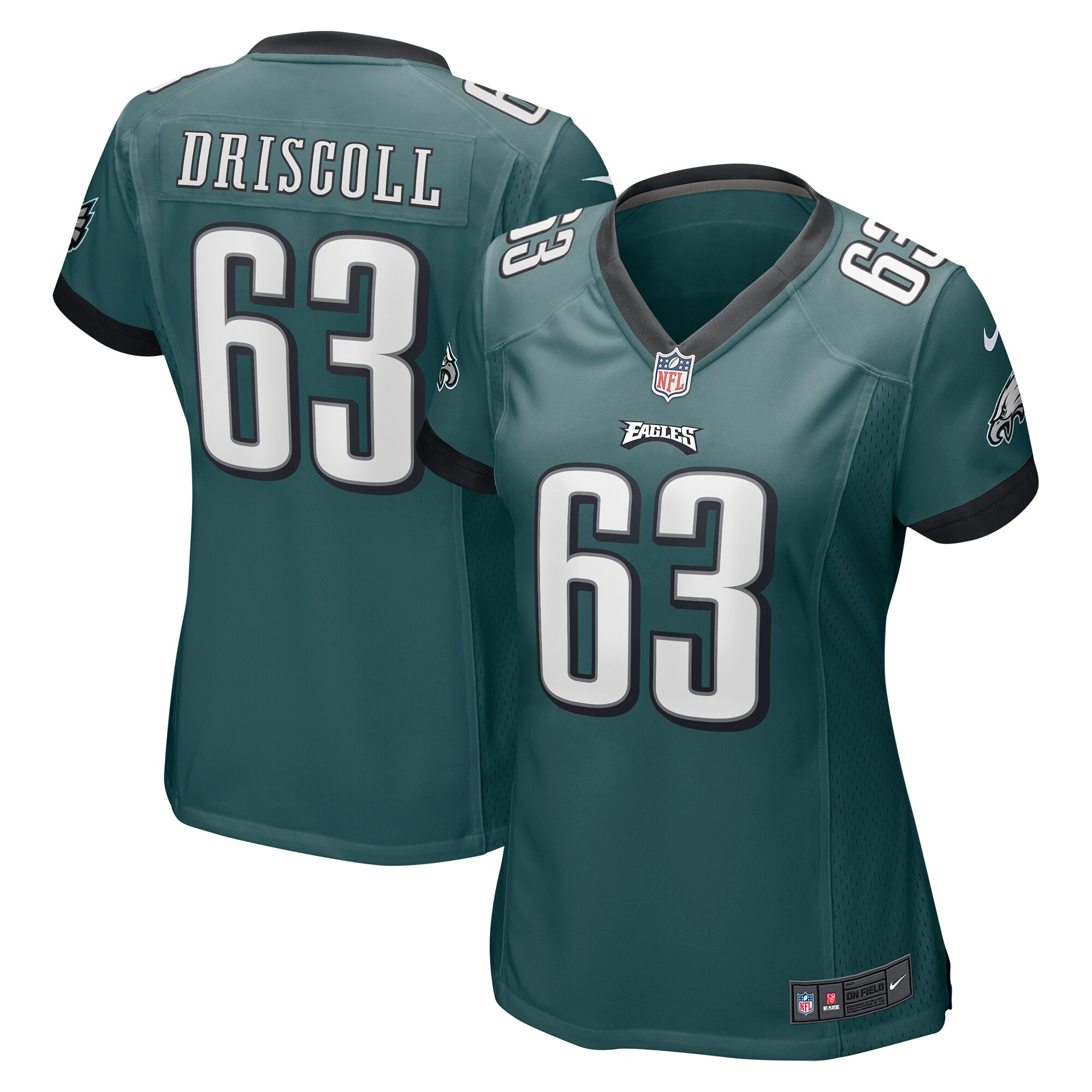 Jack Driscoll Philadelphia Eagles  Women's Game Jersey - Midnight Green